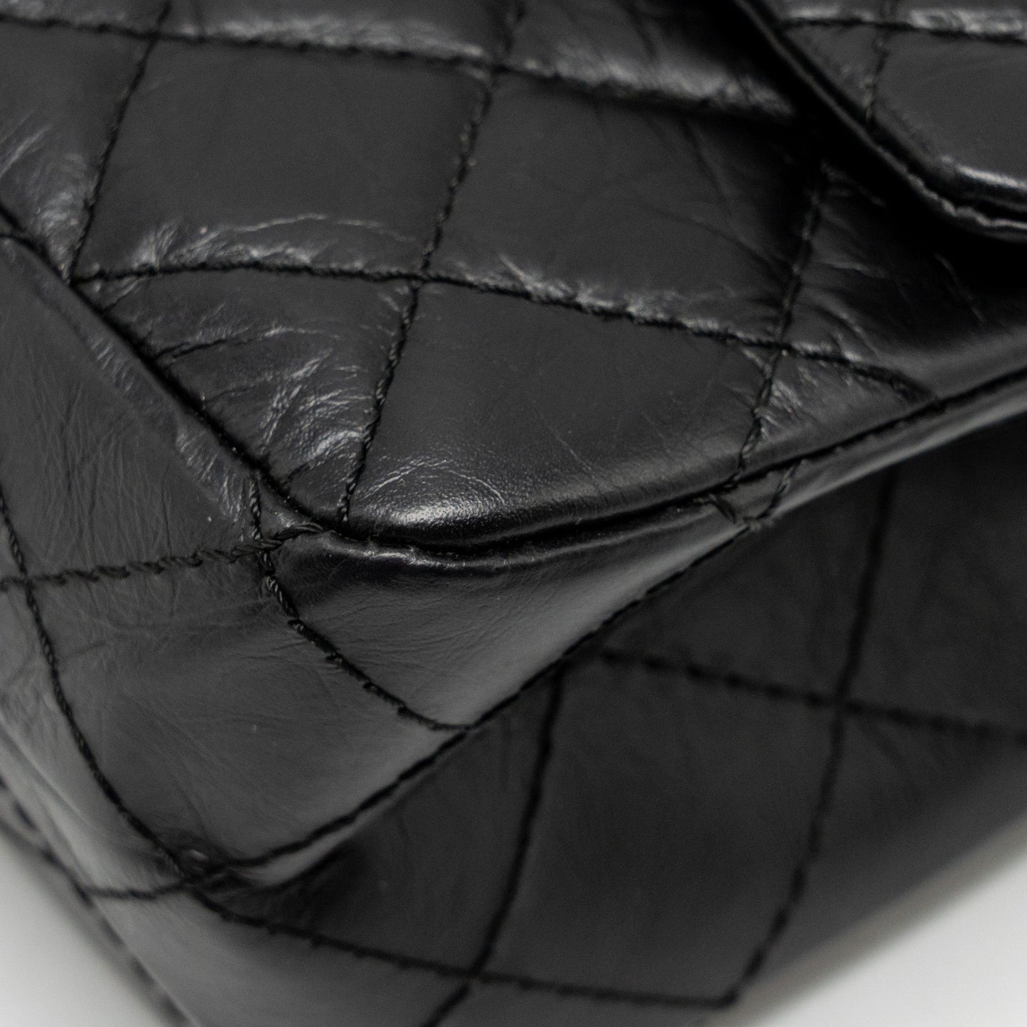 CHANEL Large 2.55 Reissue Flap Bag Aged Calfskin Black