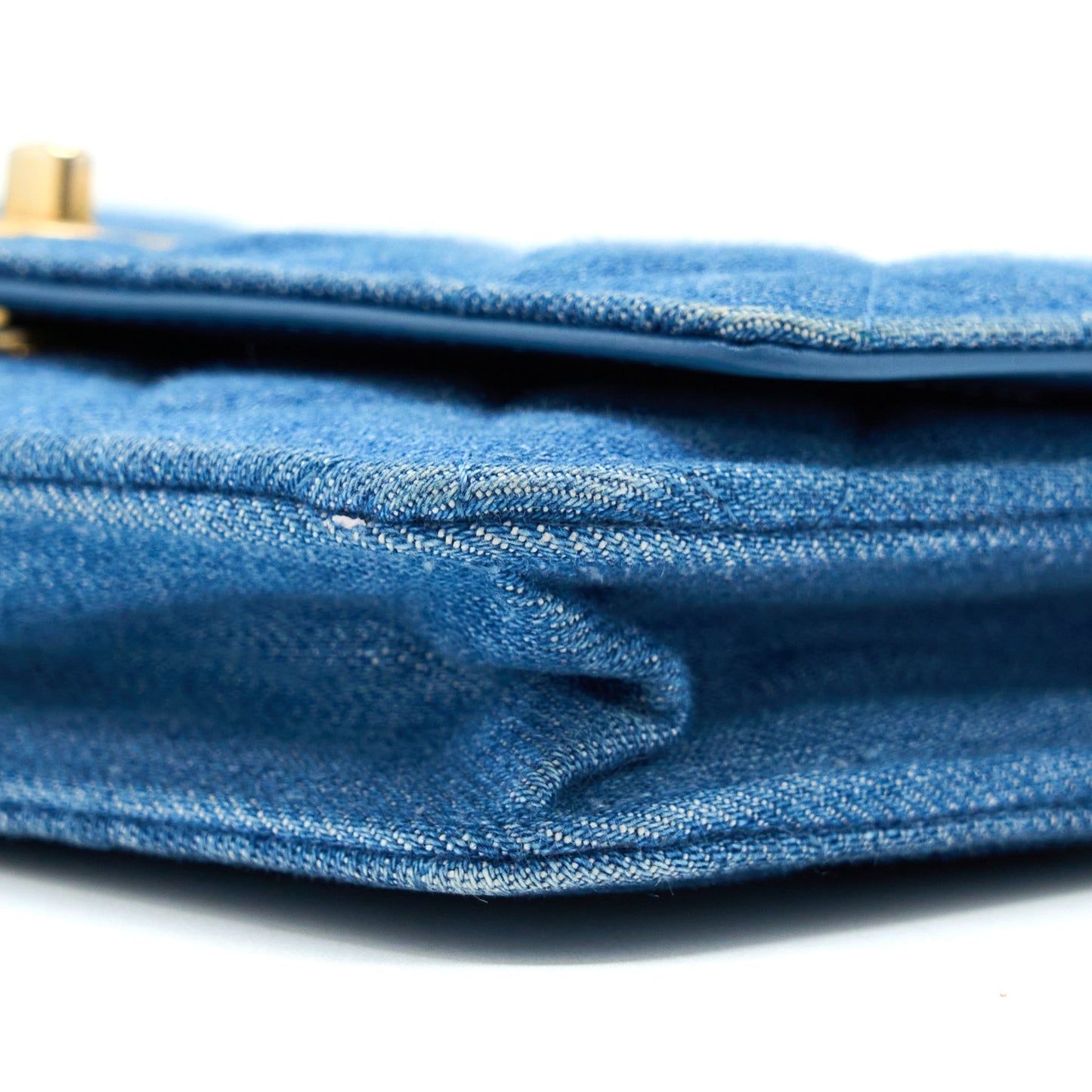 Chanel Denim Pearl Crush Wallet On Chain Denim Blue Brushed