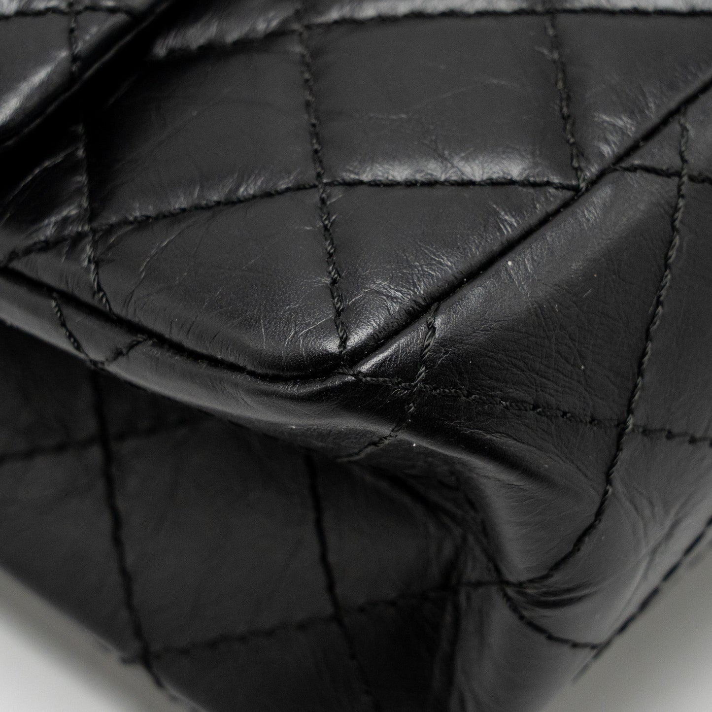 CHANEL Large 2.55 Reissue Flap Bag Aged Calfskin Black