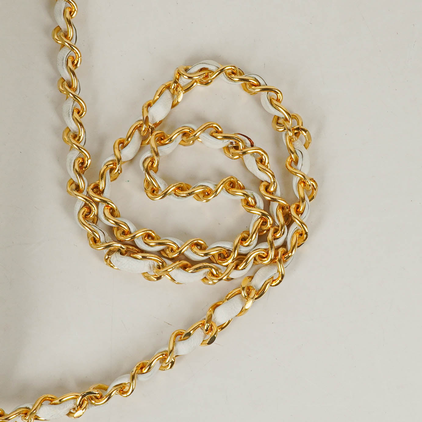Chanel Classic Lambskin Half Moon White Flap Bag