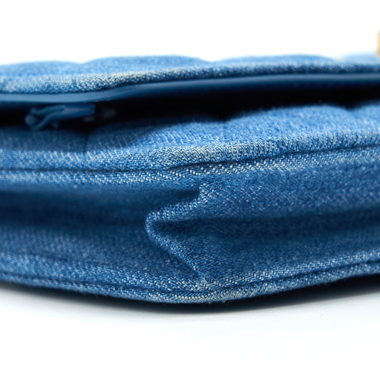Chanel Denim Pearl Crush Wallet On Chain Denim Blue Brushed