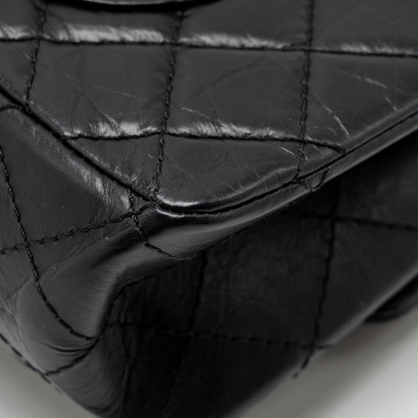 CHANEL Large 2.55 Reissue Flap Bag Aged Calfskin Black