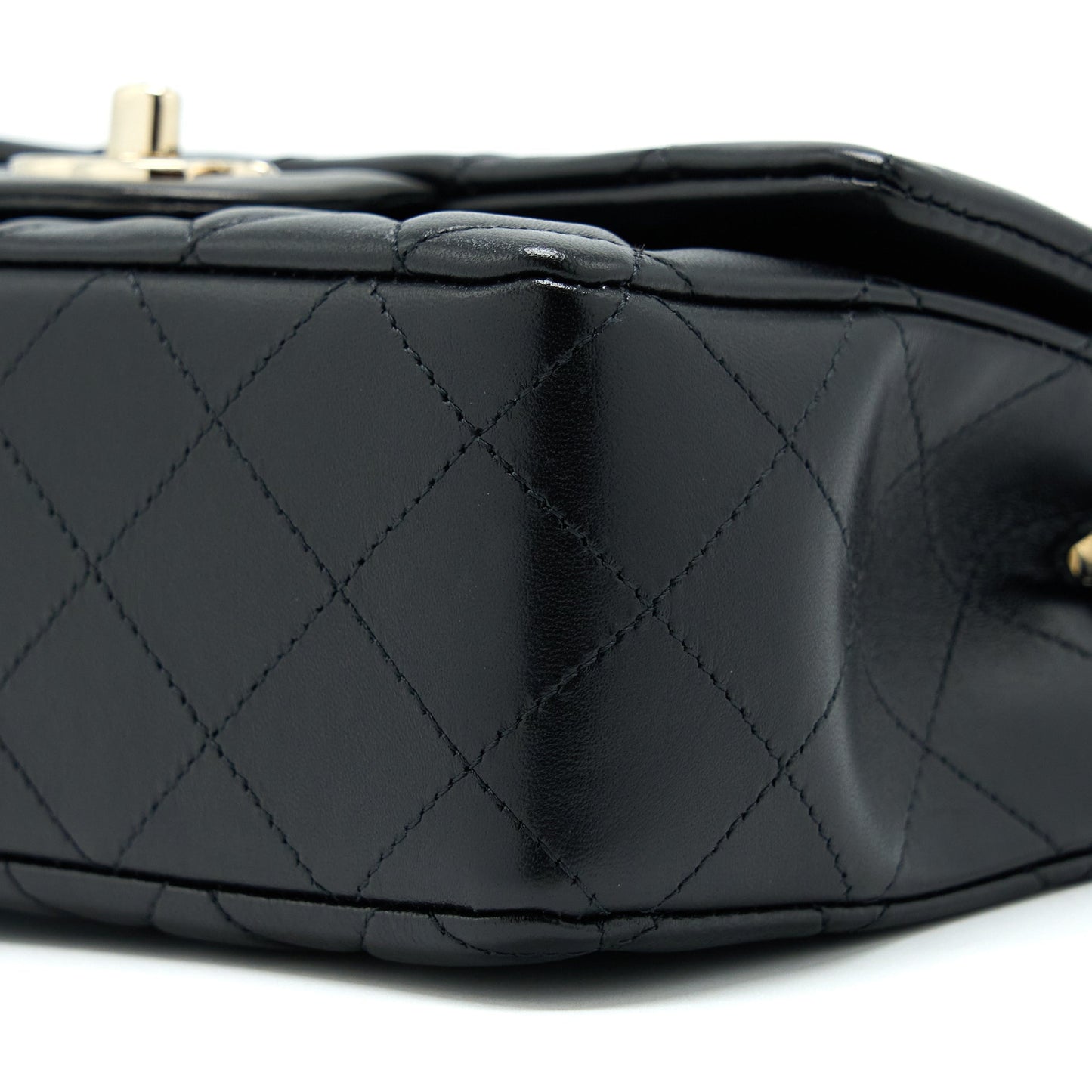 Chanel Mini Rectangular Lambskin Black L(Microchip)