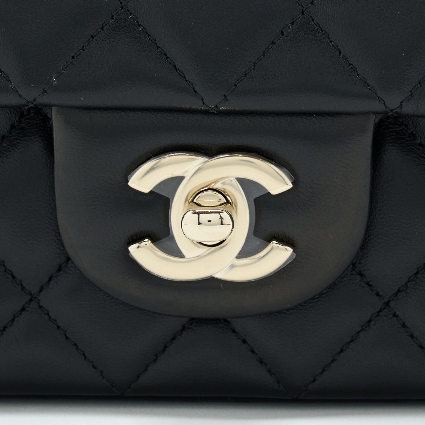 Chanel Mini Rectangular Lambskin Black L(Microchip)