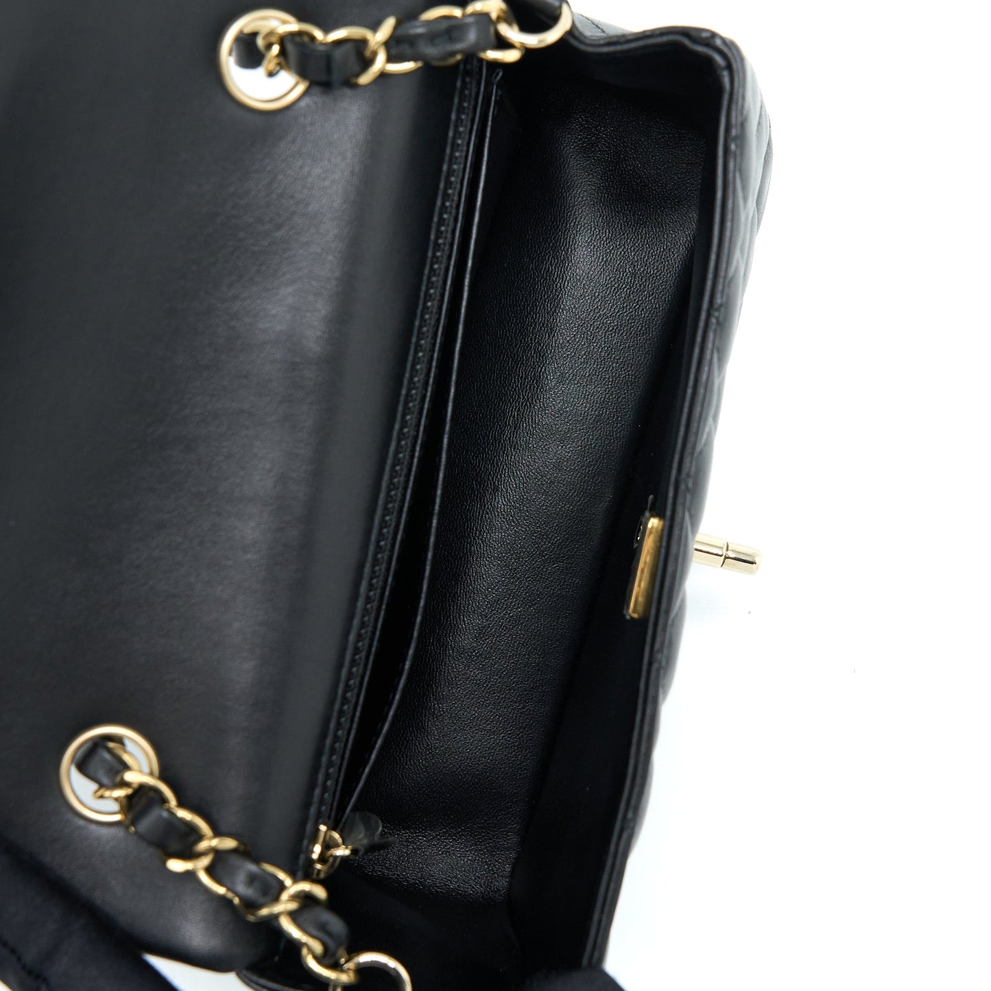 Chanel Mini Rectangular Lambskin Black L(Microchip)