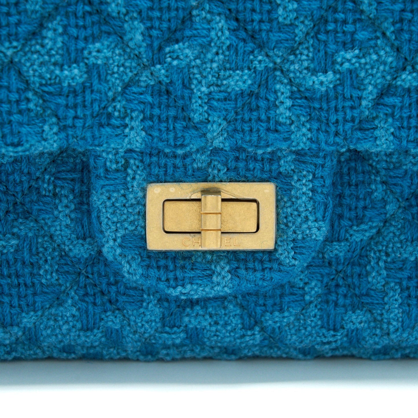 Chanel Tweed 2.55 Small Reissue Flap Bag Blue Brushed