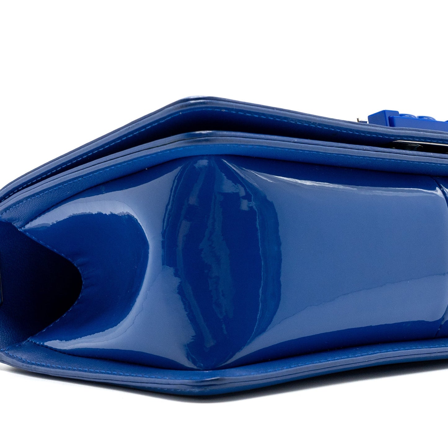 Chanel Medium Boy Bag Patent Dark Blue