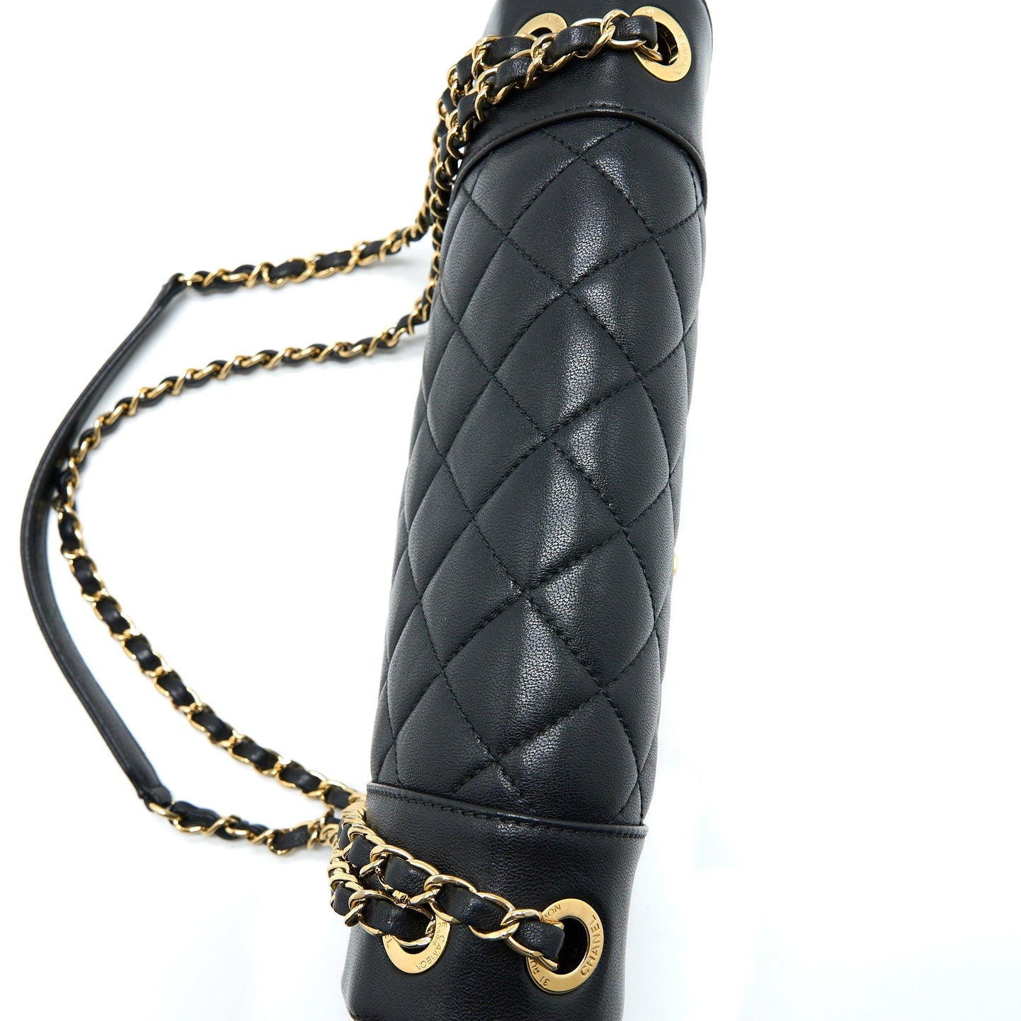 Chanel Seasonal Quilted Flap Bag Calfkskin Black Multicolour Hardware