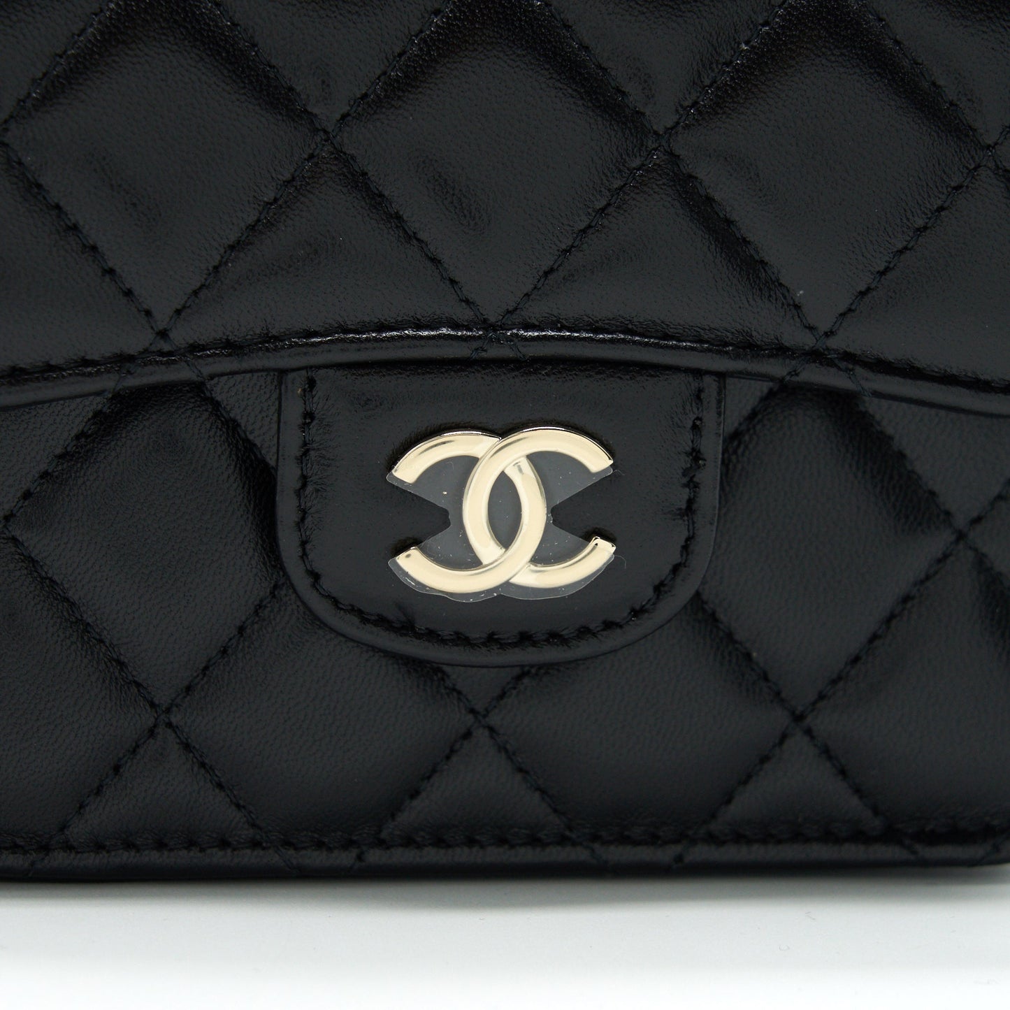 Chanel 21K Flap Coin Purse With Chain Black L