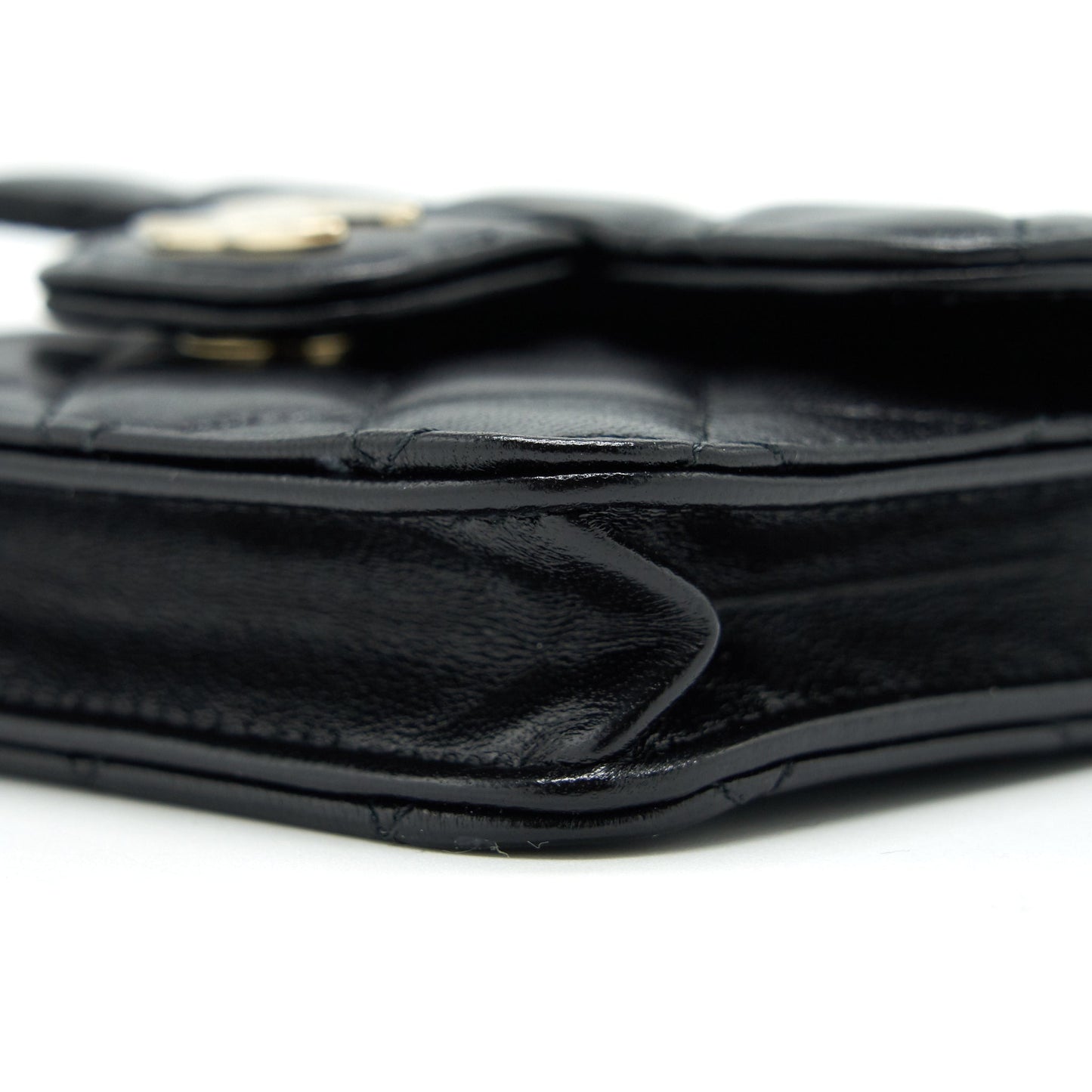 Chanel 21K Flap Coin Purse With Chain Black L