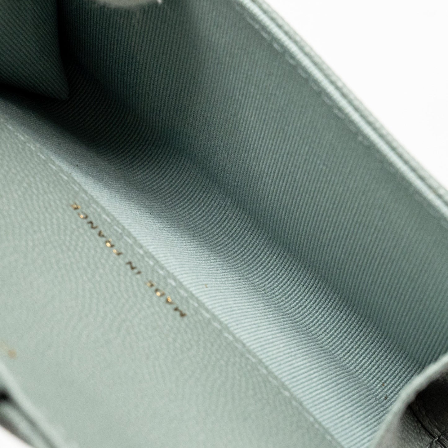 Chanel Classic Flap Card Holder Caviar Light Green L(Microchip)