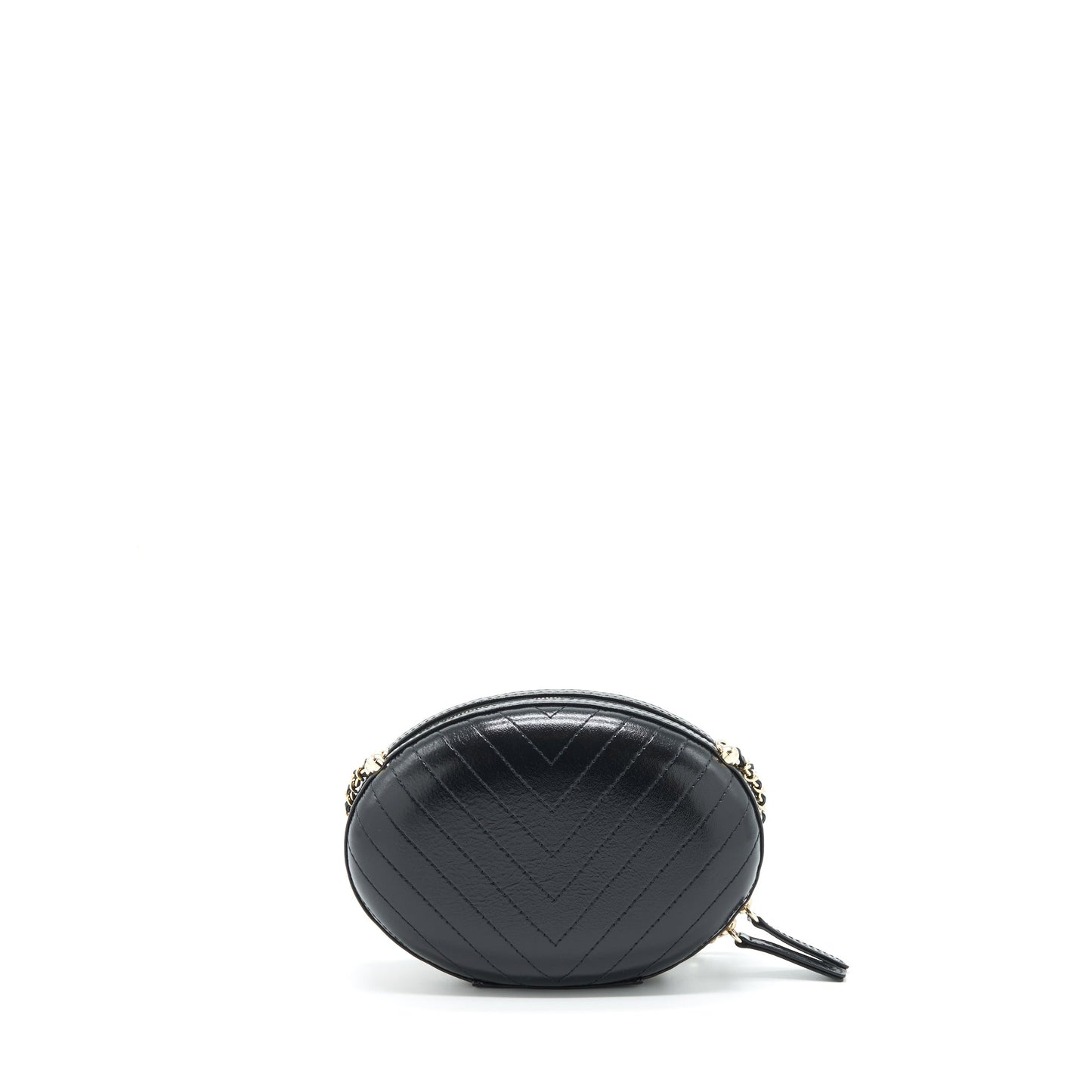 Chanel La Pausa Evening Bag Chevron Calfskin Black L