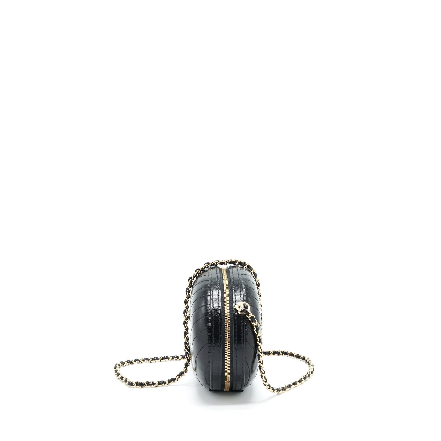 Chanel La Pausa Evening Bag Chevron Calfskin Black L