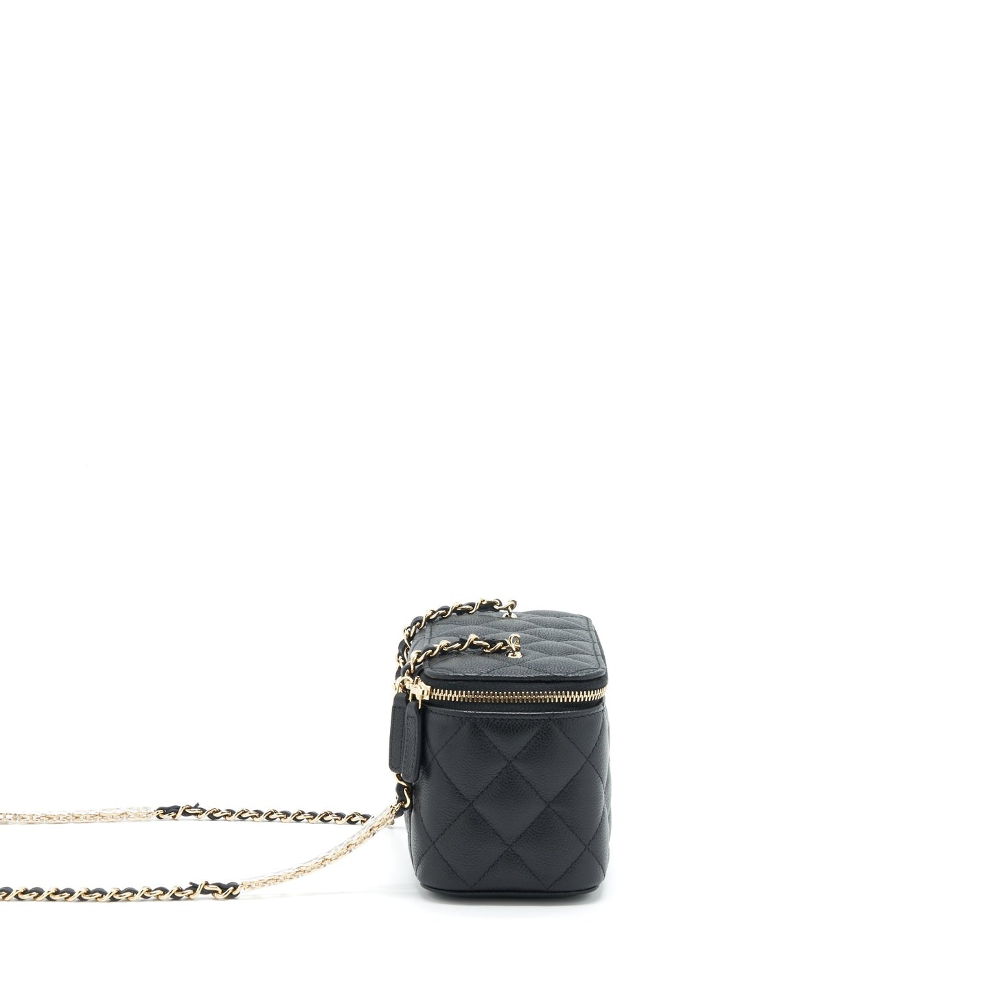 Chanel 22P Long Vanity With CC Logo Chain Caviar Black L