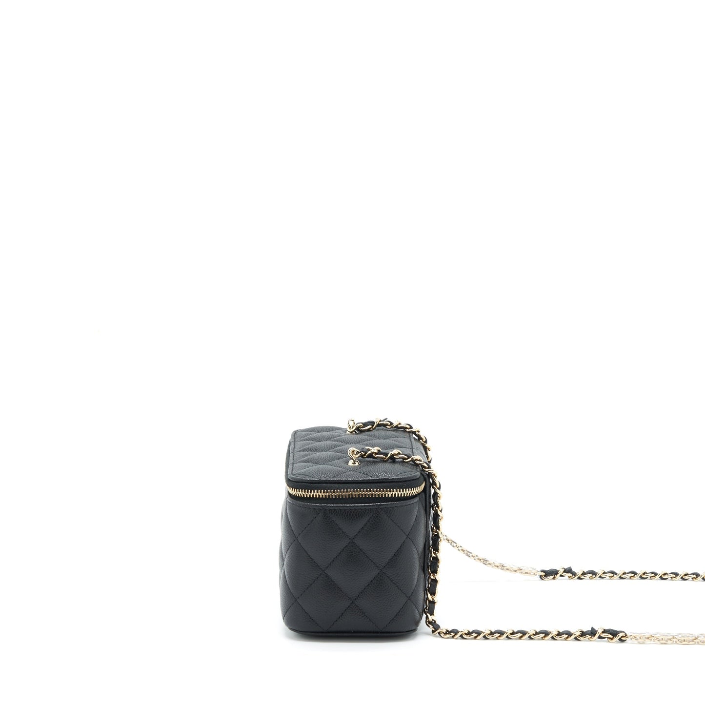 Chanel 22P Long Vanity With CC Logo Chain Caviar Black L