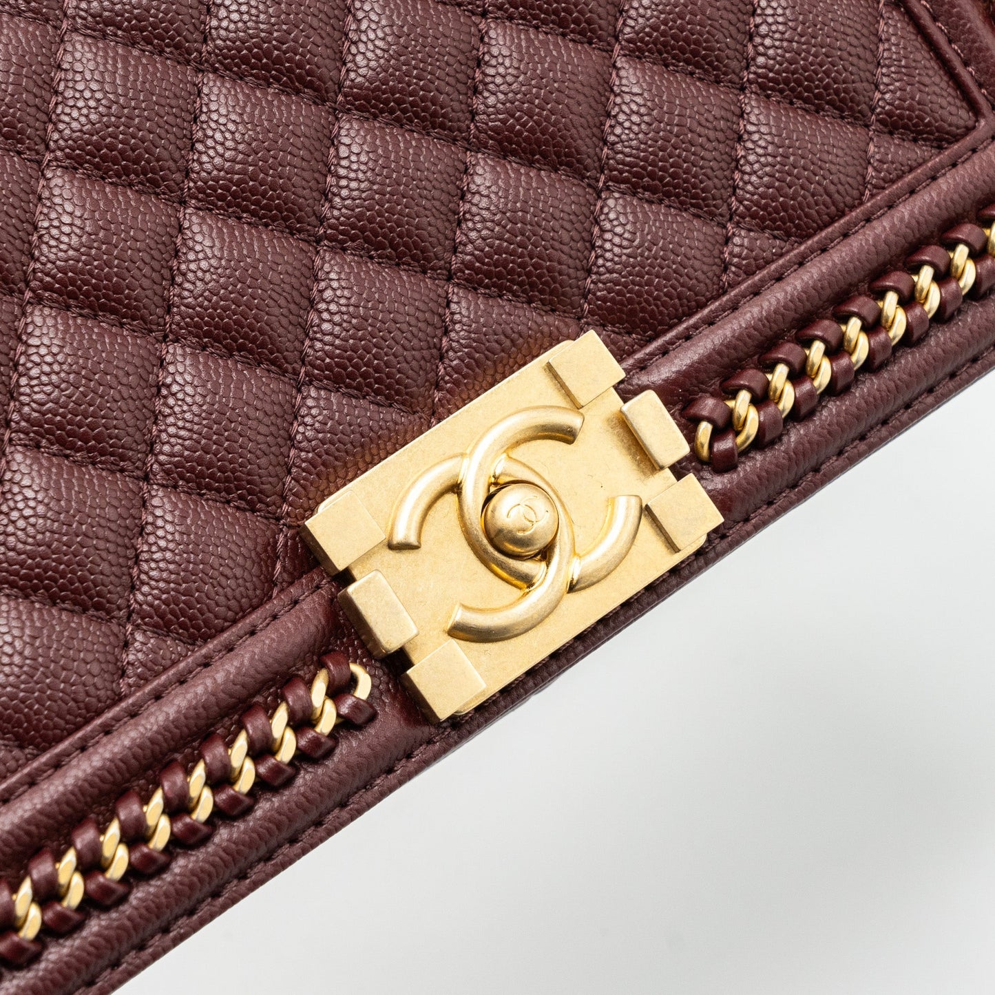 Chanel Medium Boy Bag Limited Edition Caviar Burgundy (microchip)