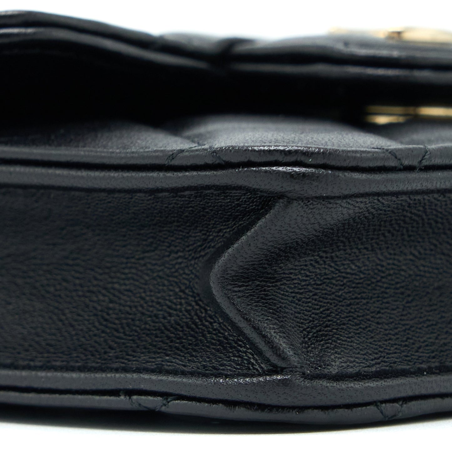 Chanel Mini Top Handle Flap Bag Lambskin Black L