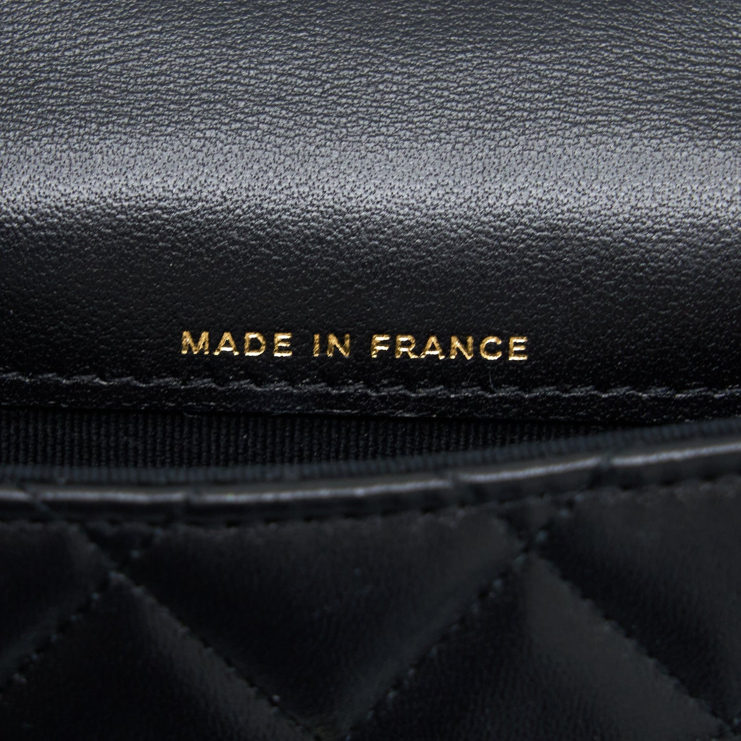 Chanel Mini Top Handle Flap Bag Lambskin Black L