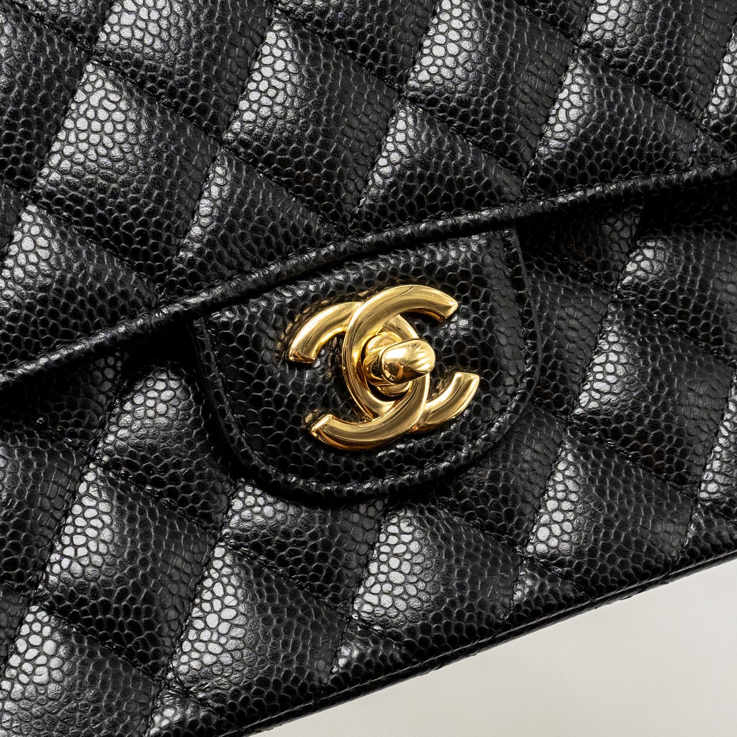 Chanel Small Classic Double Flap Bag Caviar Black  (Microchip)