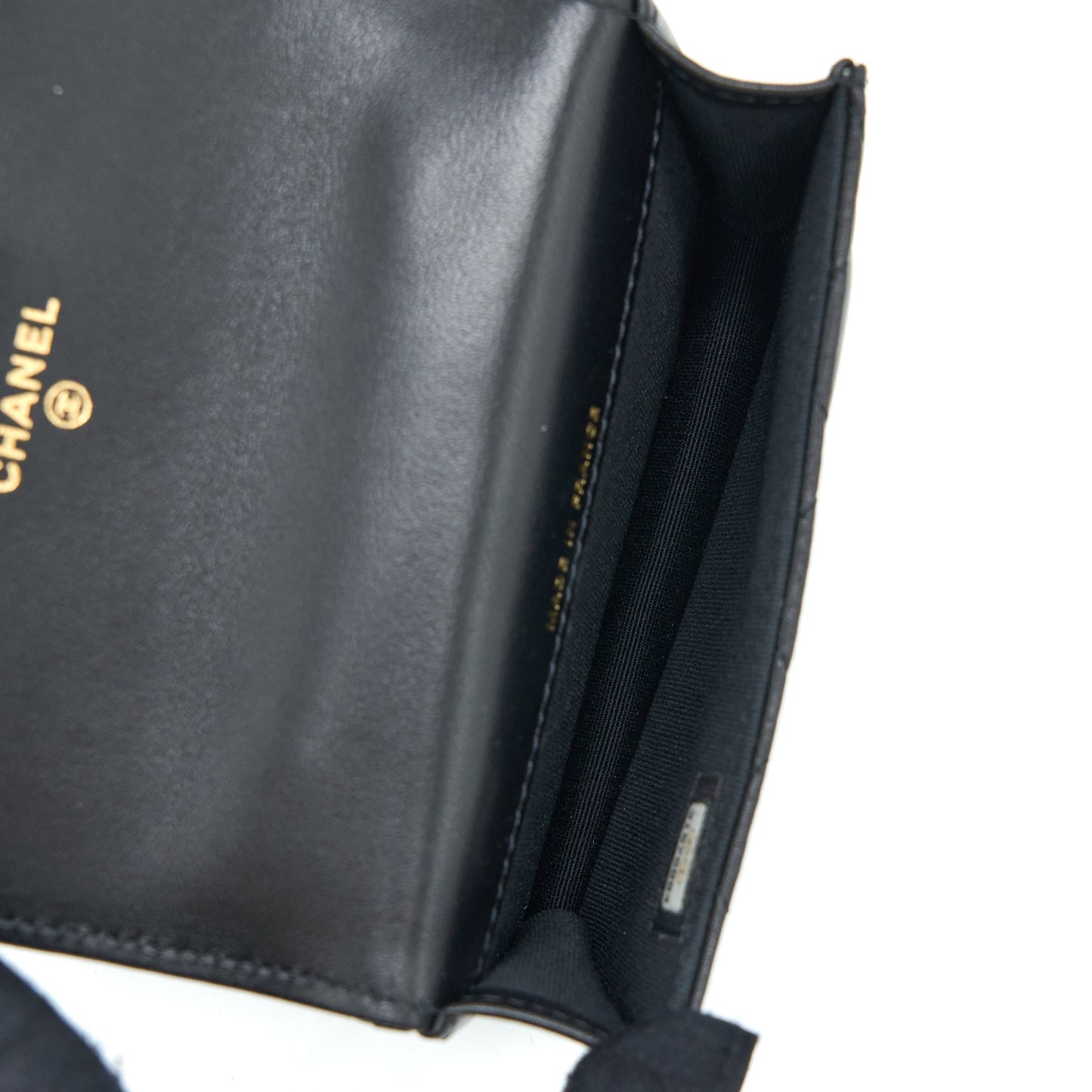 Chanel Mini Top Handle Flap Bag Lambskin Black L