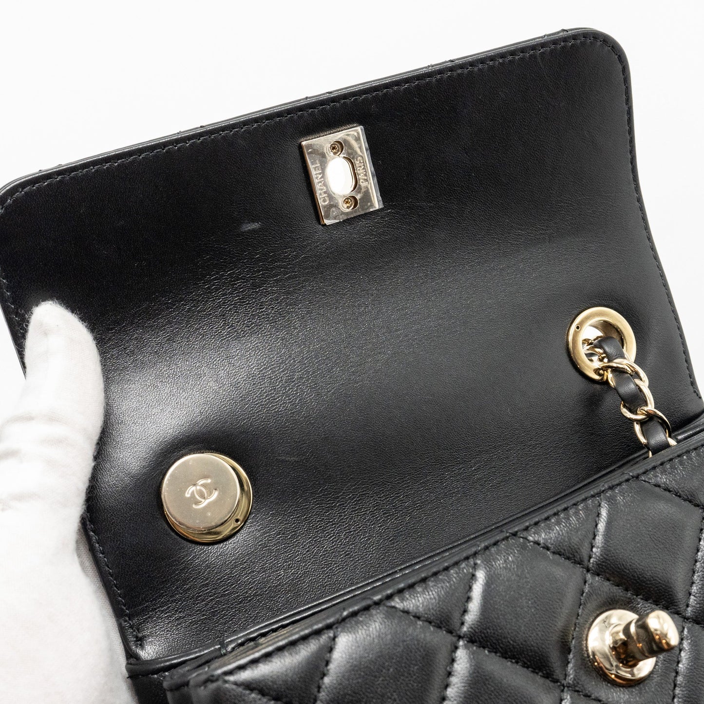 Chanel 24s Mini Trendy CC Lambskin Black L(microchip)