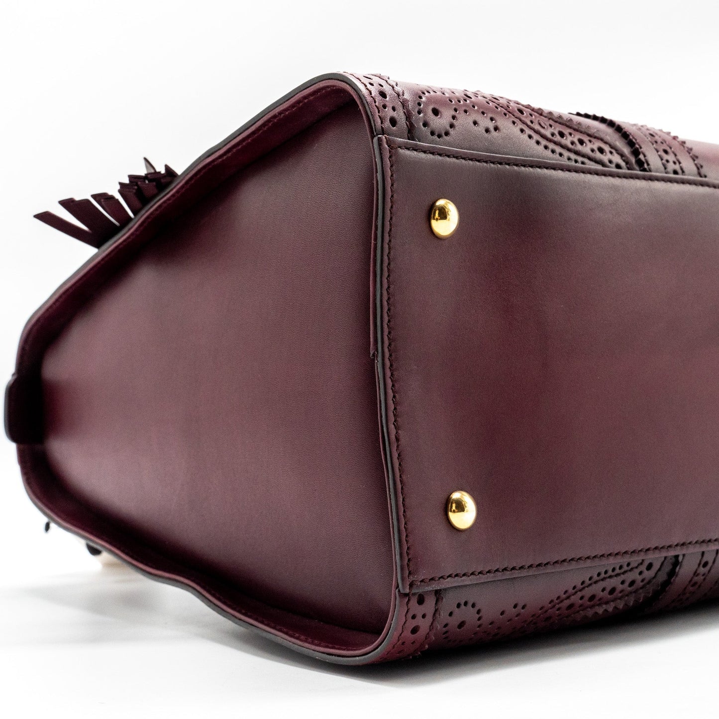 Gucci   Duilio Brogue Boston Bag Calfskin Burgundy