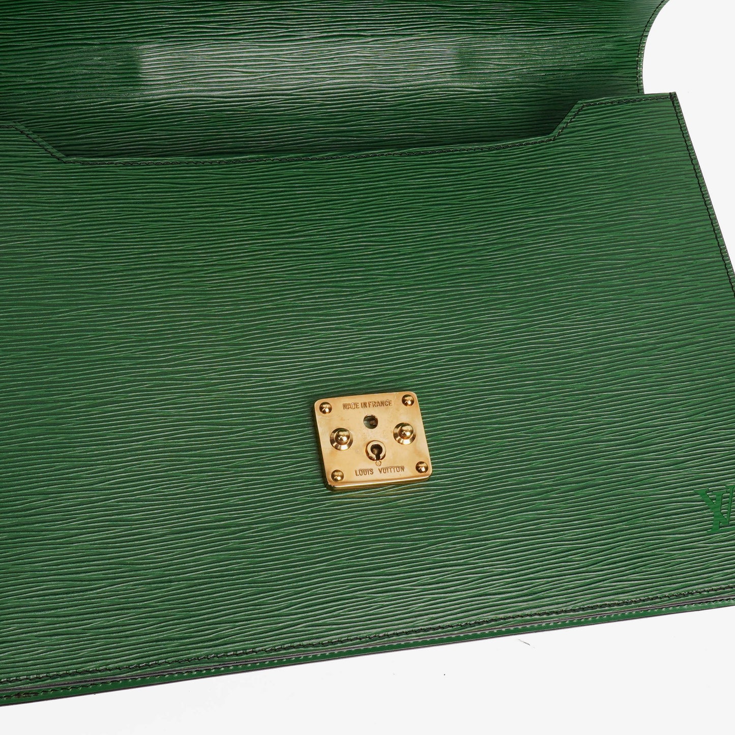 Louis Vuitton Serviette Ambassador Green EPI Leather Briefcase