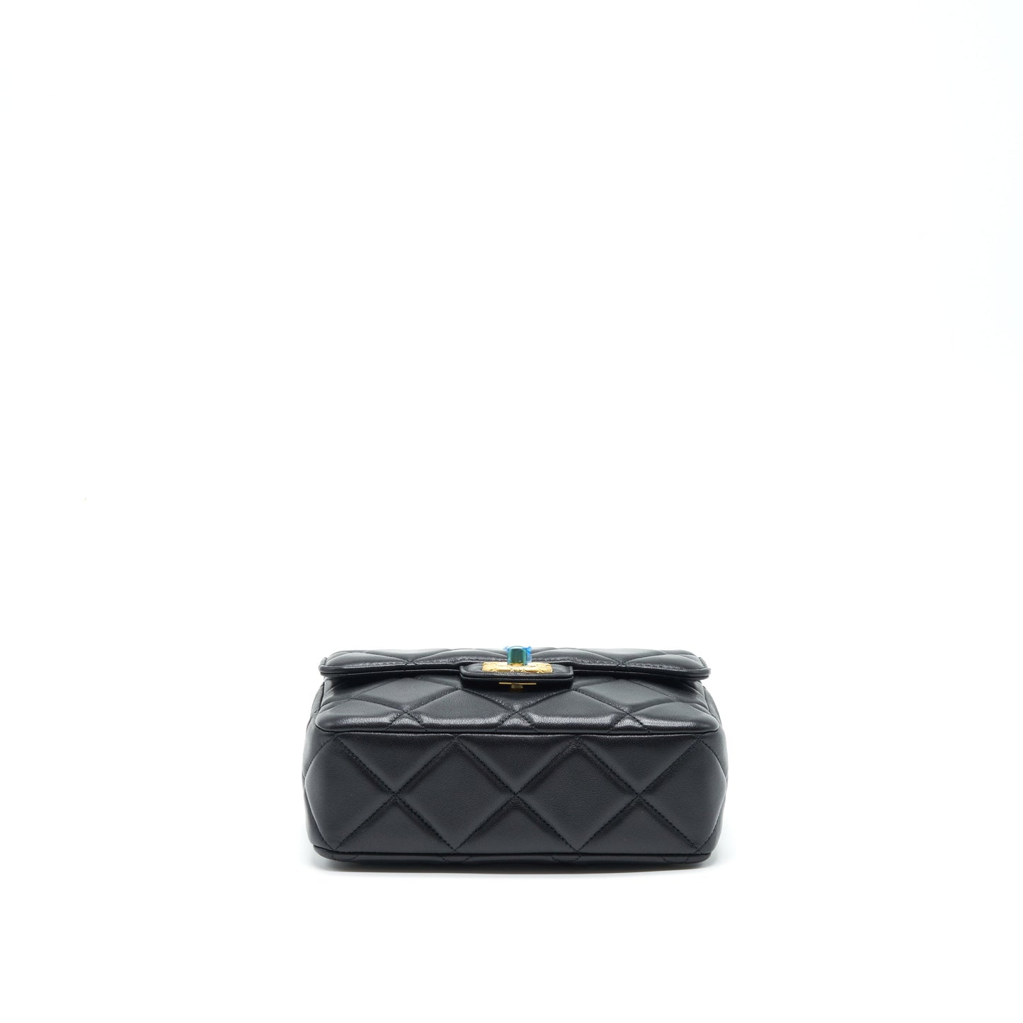 Chanel Quilted Medium Square Flap Bag Lambskin Black Brushed