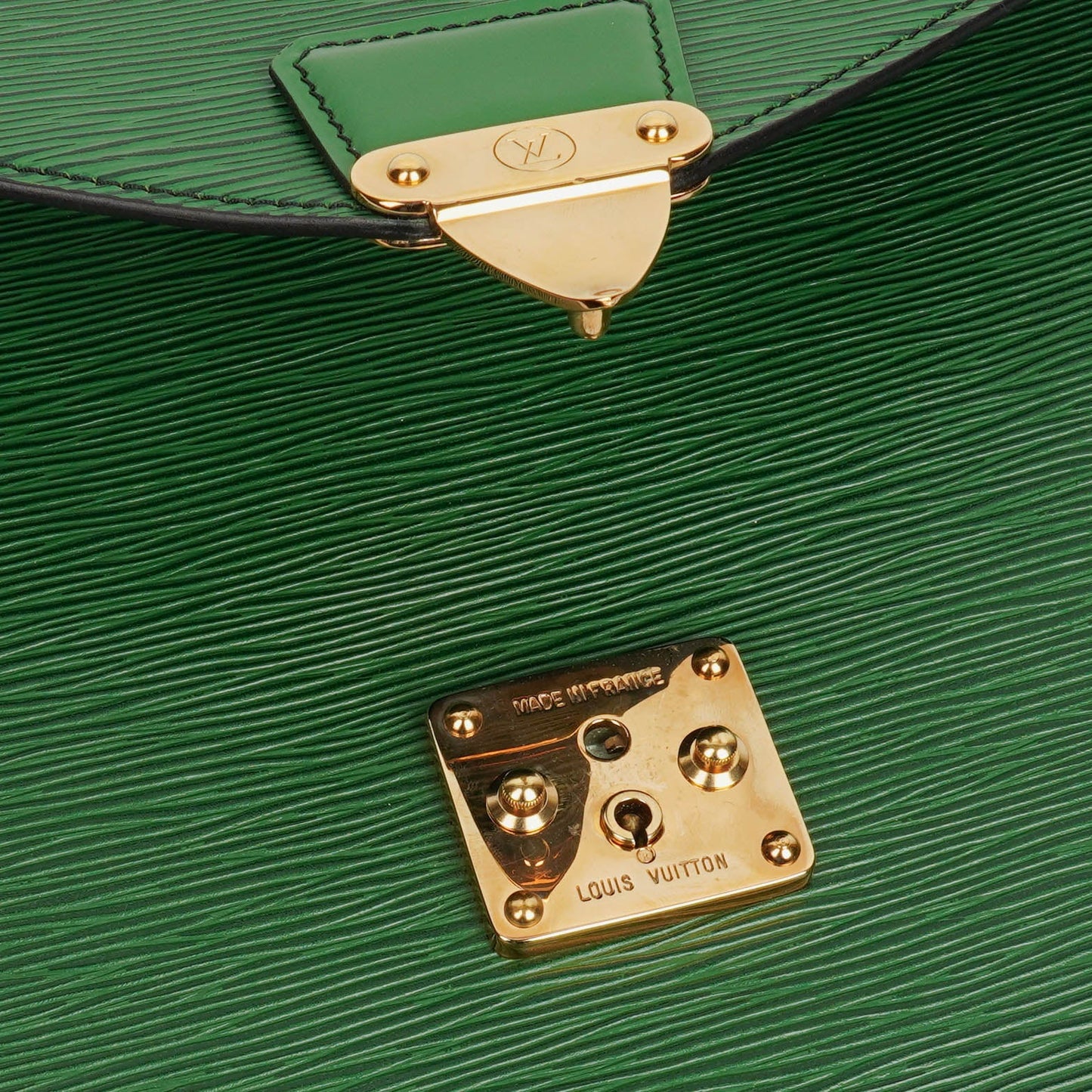 Louis Vuitton Serviette Ambassador Green EPI Leather Briefcase
