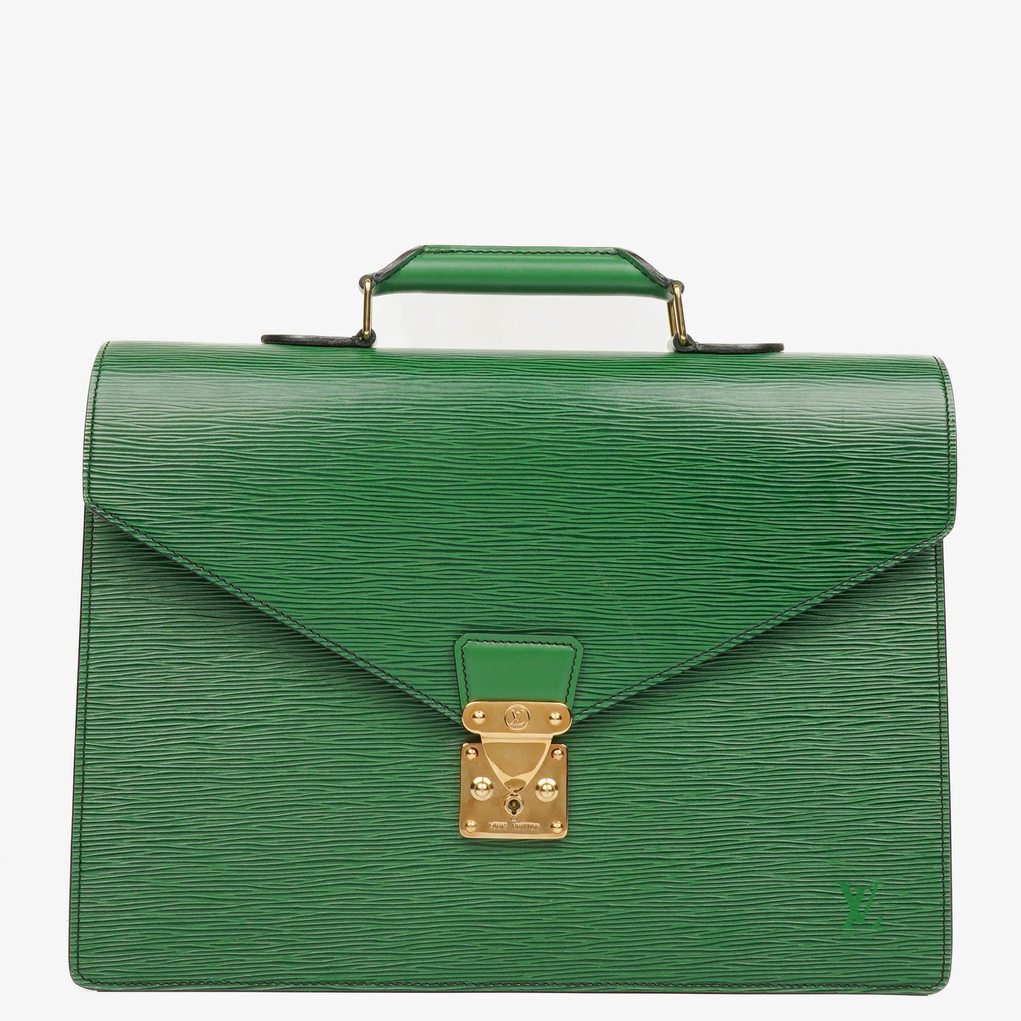 Louis Vuitton Serviette Ambassador Green EPI Leather Briefcase