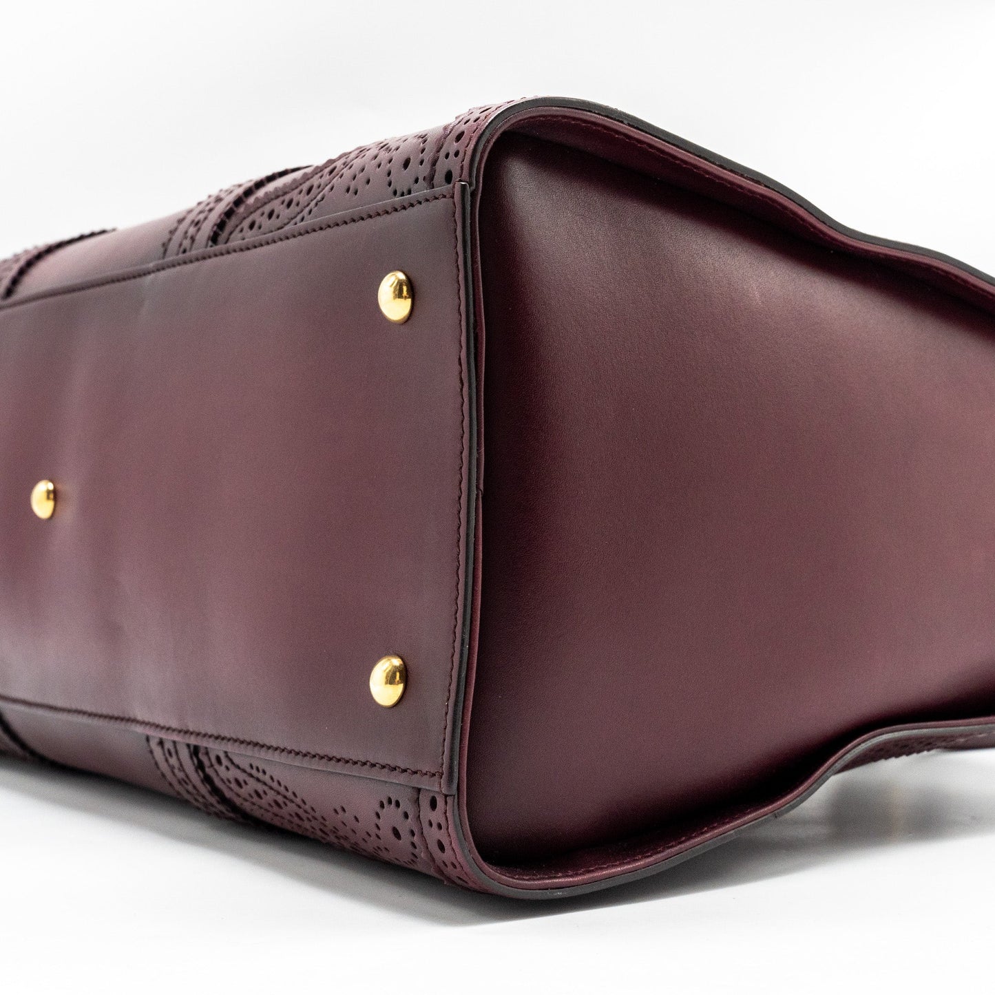 Gucci   Duilio Brogue Boston Bag Calfskin Burgundy