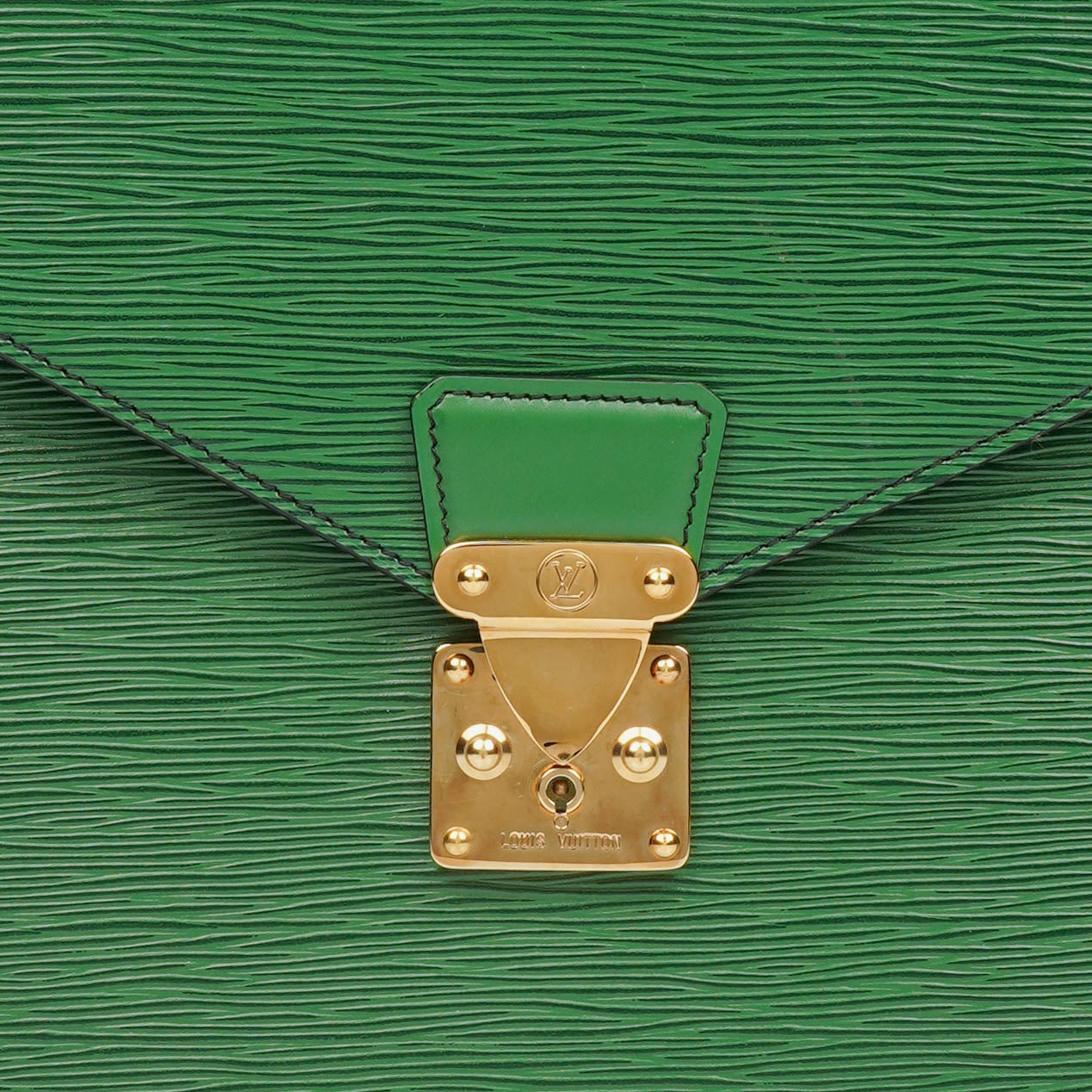 Louis Vuitton Serviette Ambassador Green EPI Leather Briefcase