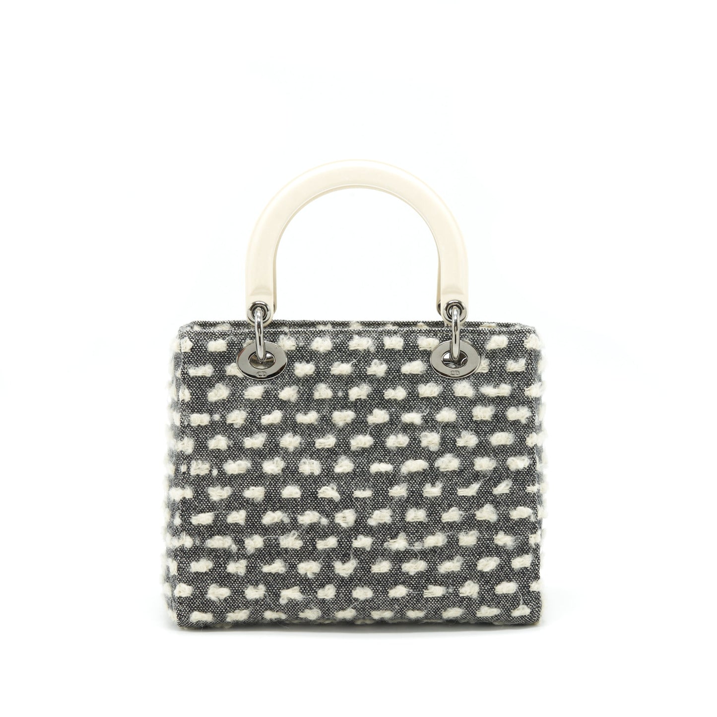 Dior Vintage Medium Lady Dior Cotton Design Grey/ White