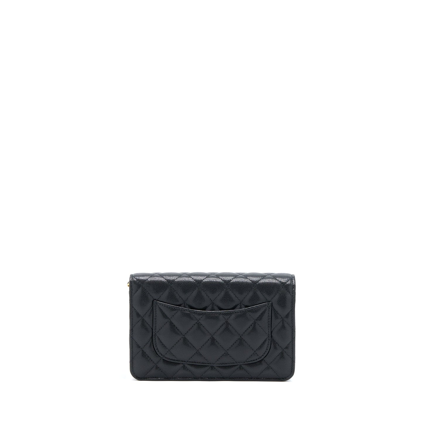 Chanel 22A Wallet On Chain Caviar Black  (Microchip)