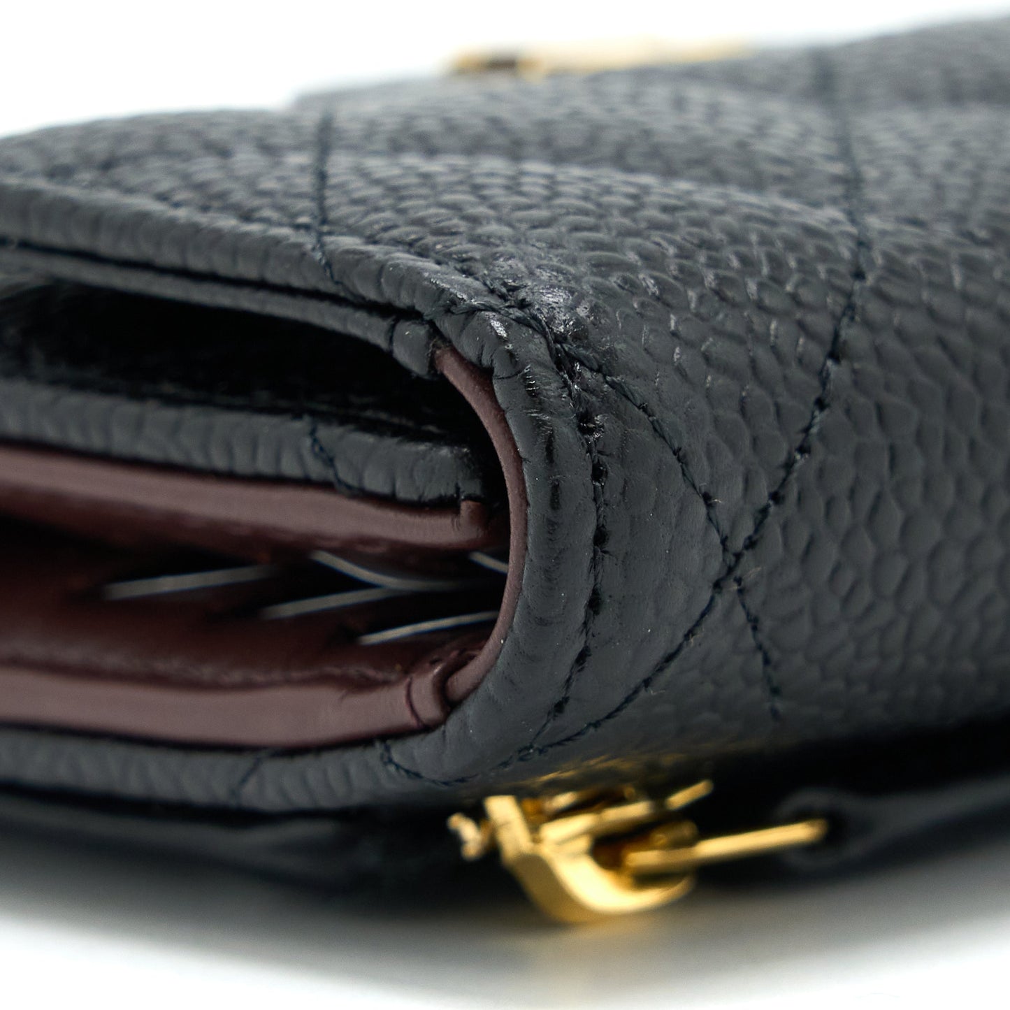 Chanel Small Classic Compact Wallet Caviar Black  (Microchip)