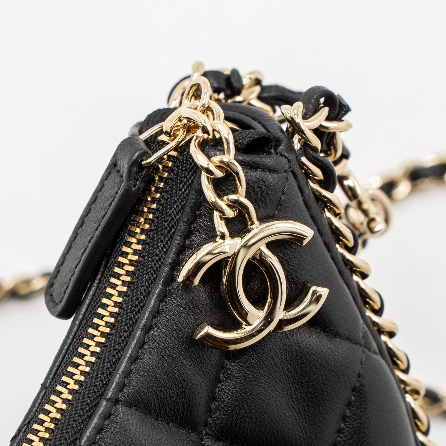 Chanel Small moon Hobo Bag Lambskin Black L(Microchip)
