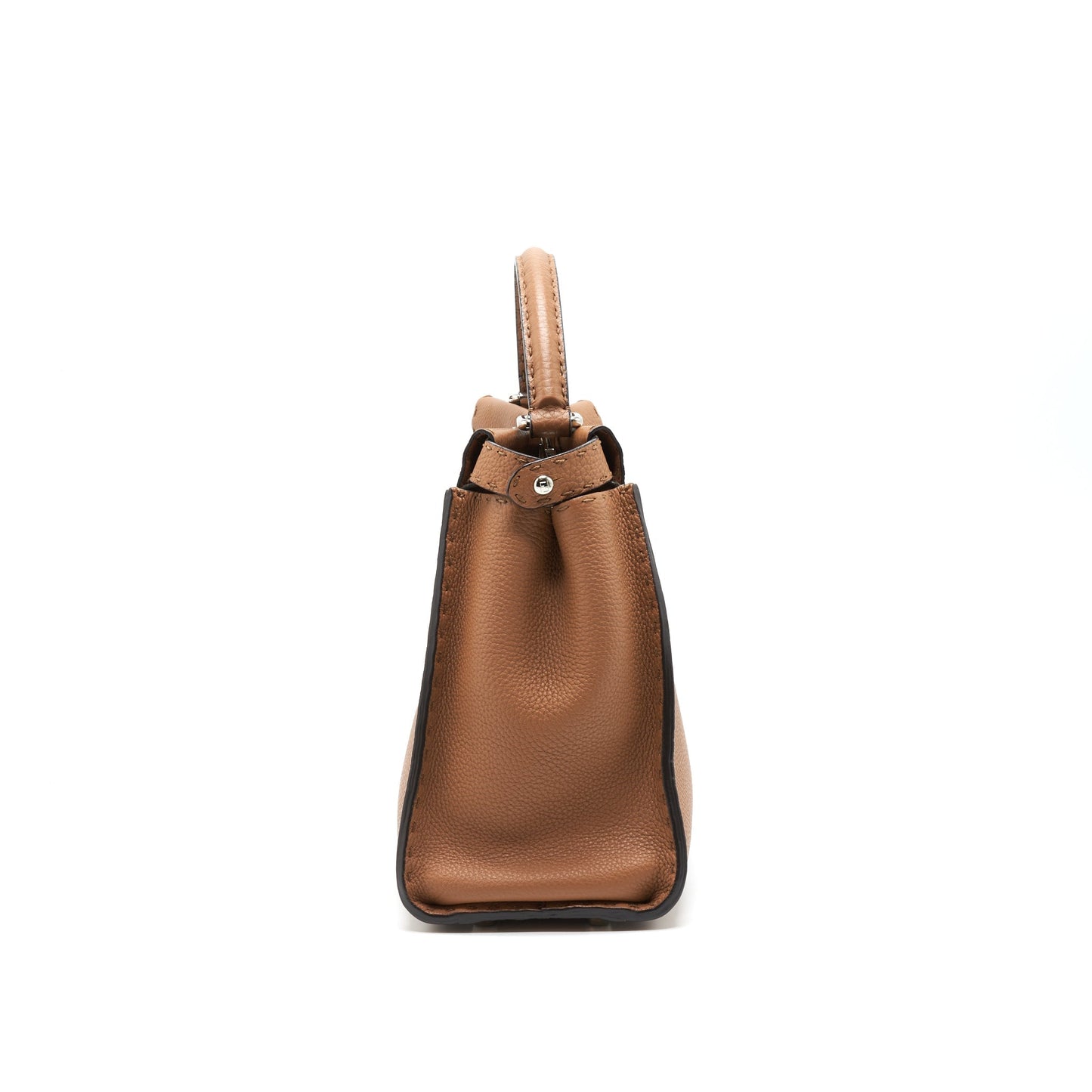 Fendi Medium Peekaboo Purse in Romano Leather Caramel