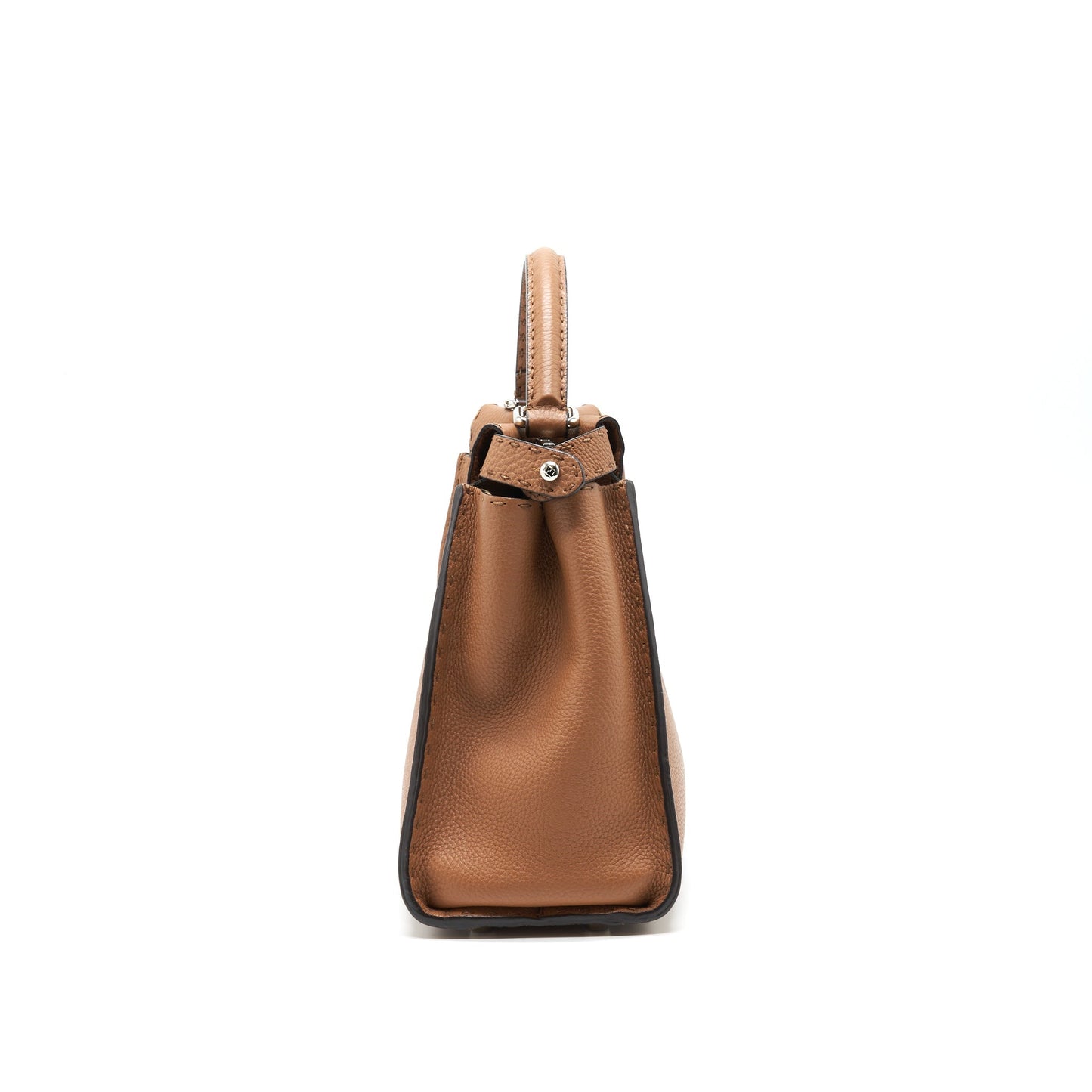 Fendi Medium Peekaboo Purse in Romano Leather Caramel