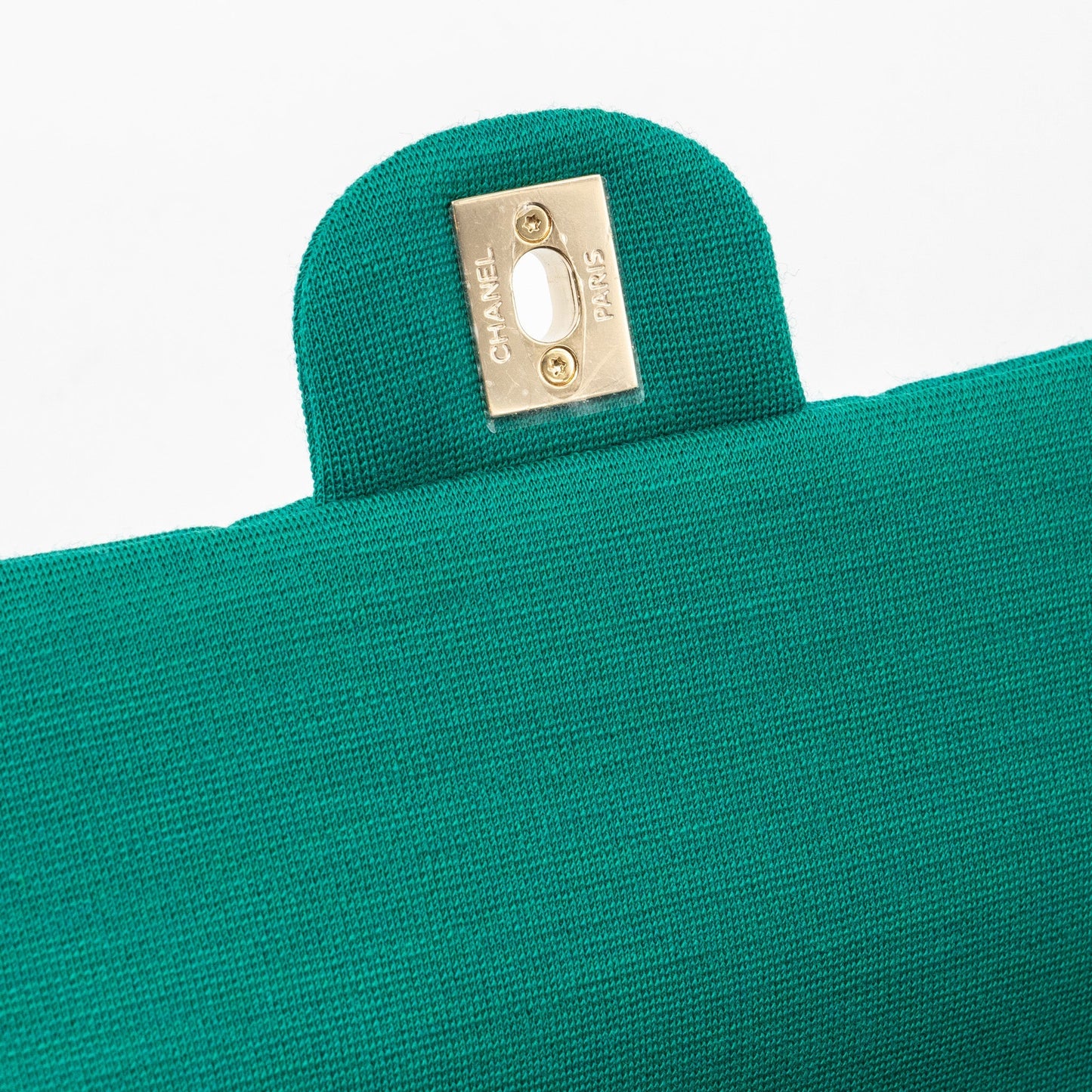 Chanel 23a Classic Flap Clutch Fabric Green L(Microchip)