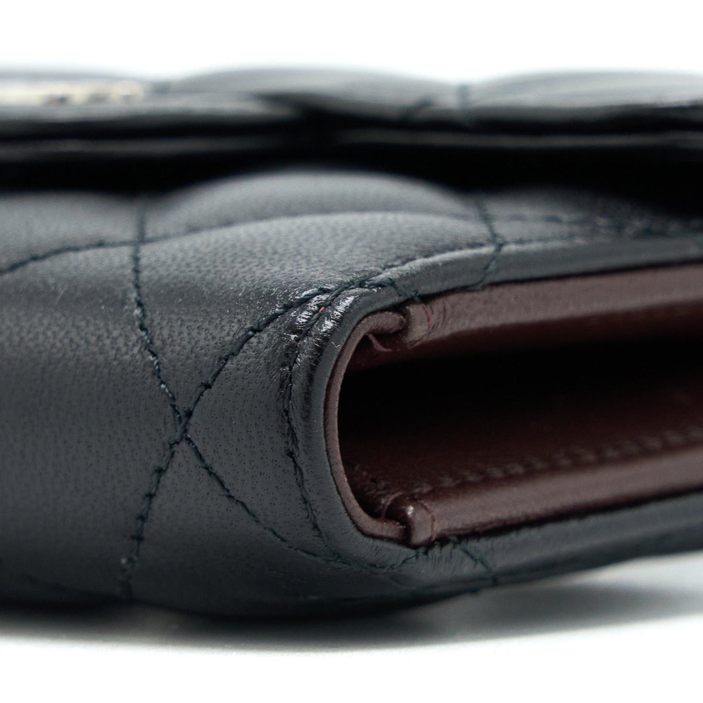 Chanel Small Classic Compact Wallet Lambskin Black