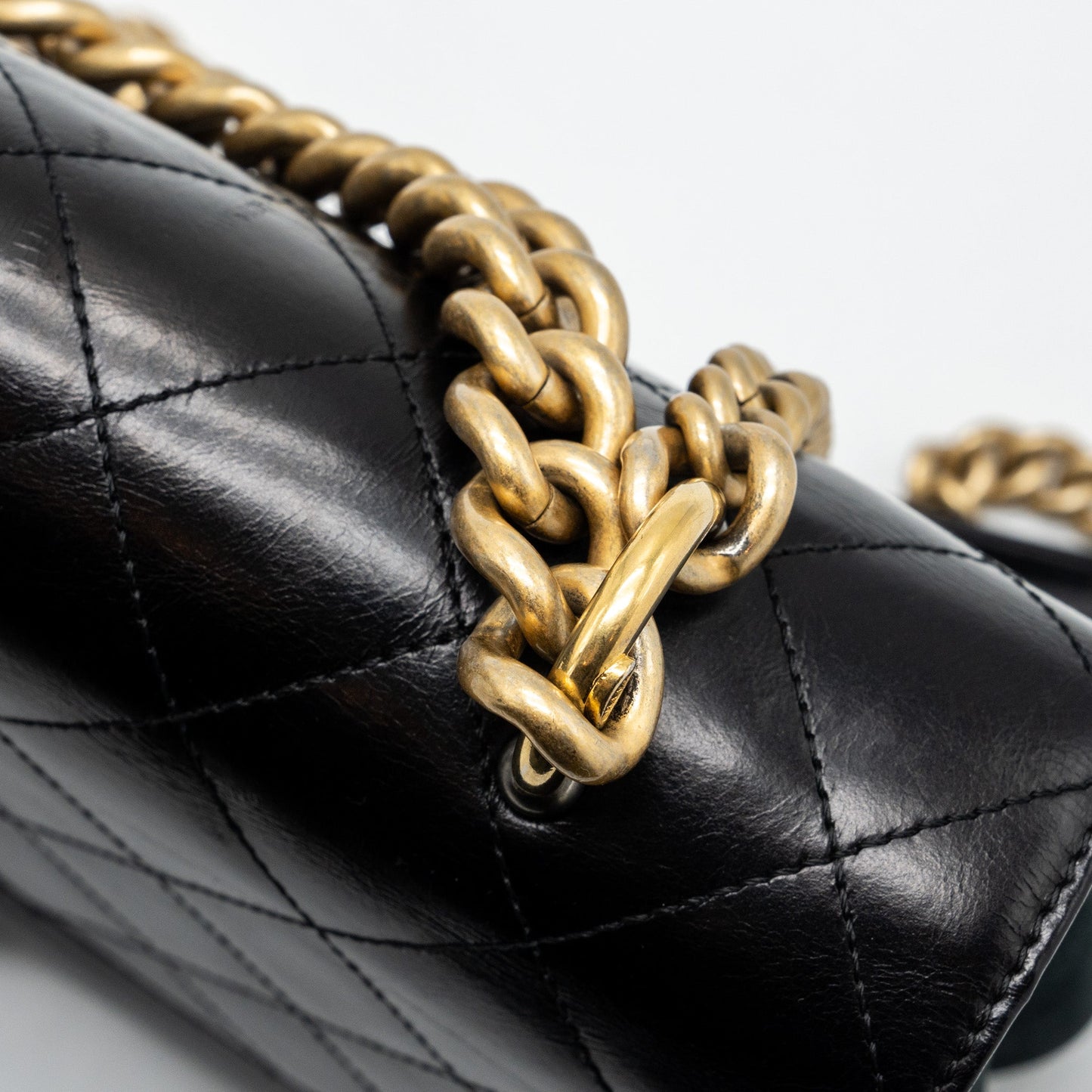 Chanel Flap Bag with chains handle calfskin black