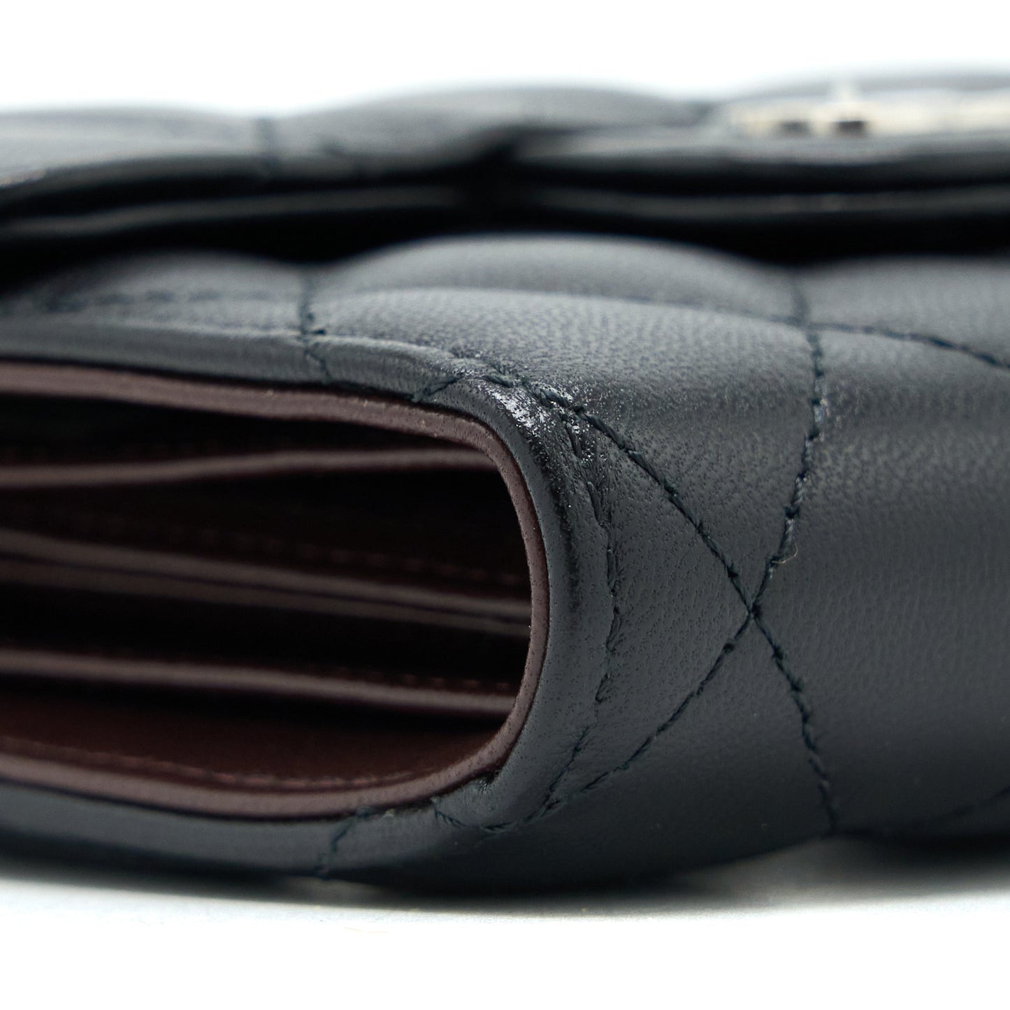 Chanel Small Classic Compact Wallet Lambskin Black