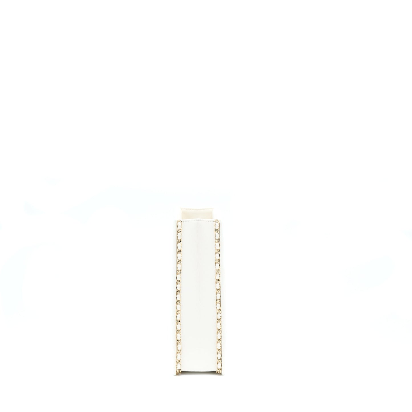 Chanel Vertical Evening Chain Bag Caviar White L (Microchip)