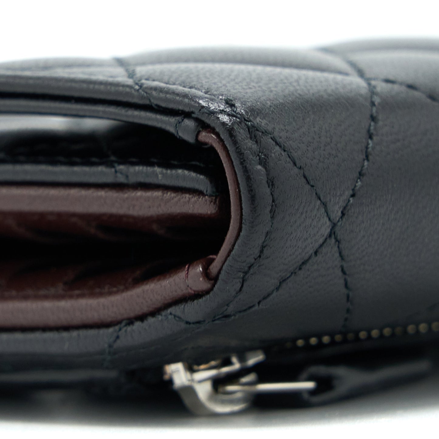 Chanel Small Classic Compact Wallet Lambskin Black