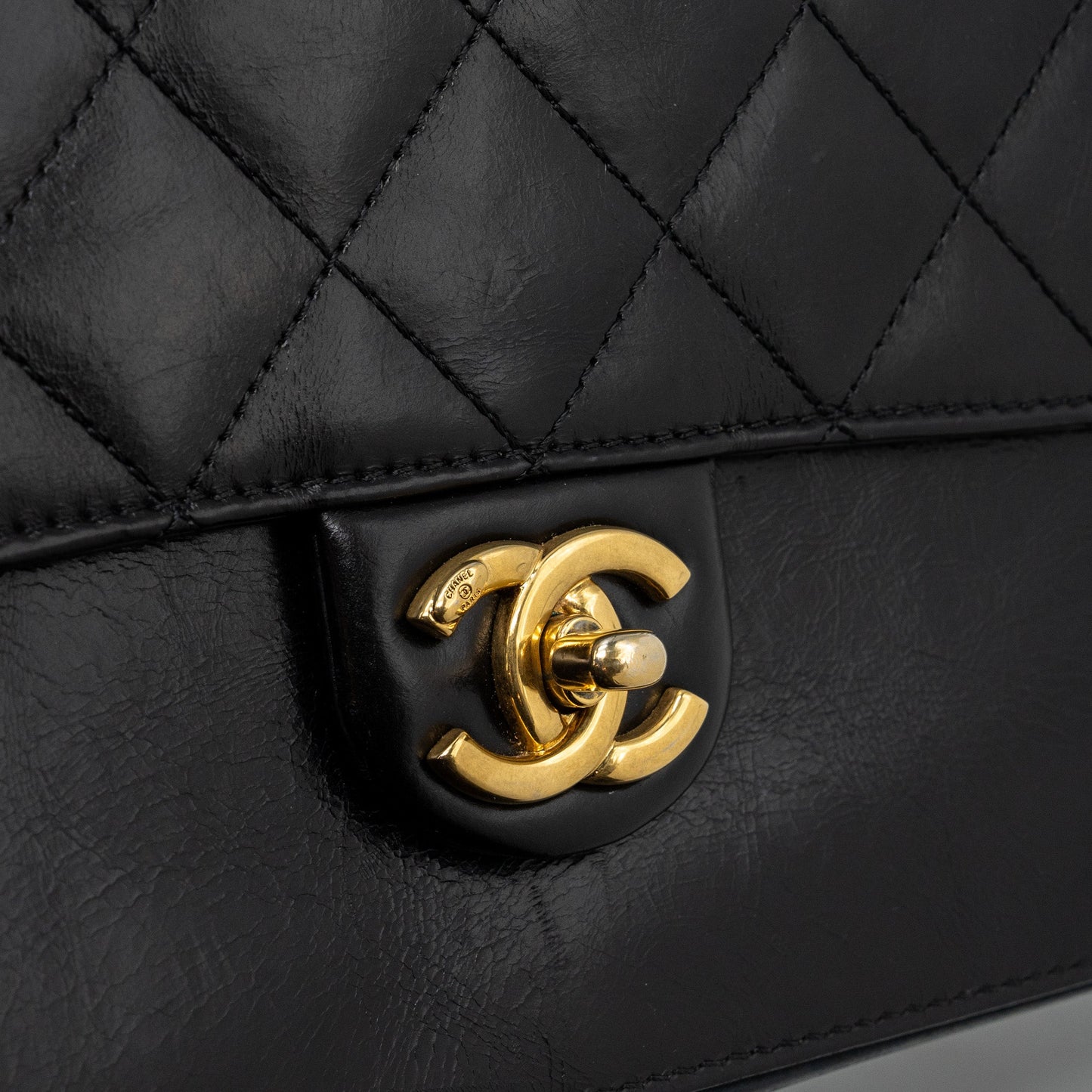 Chanel Flap Bag with chains handle calfskin black