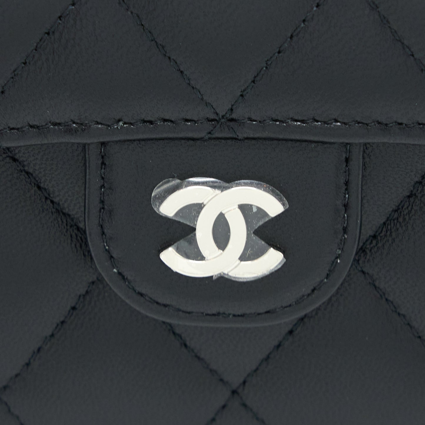 Chanel Small Classic Compact Wallet Lambskin Black