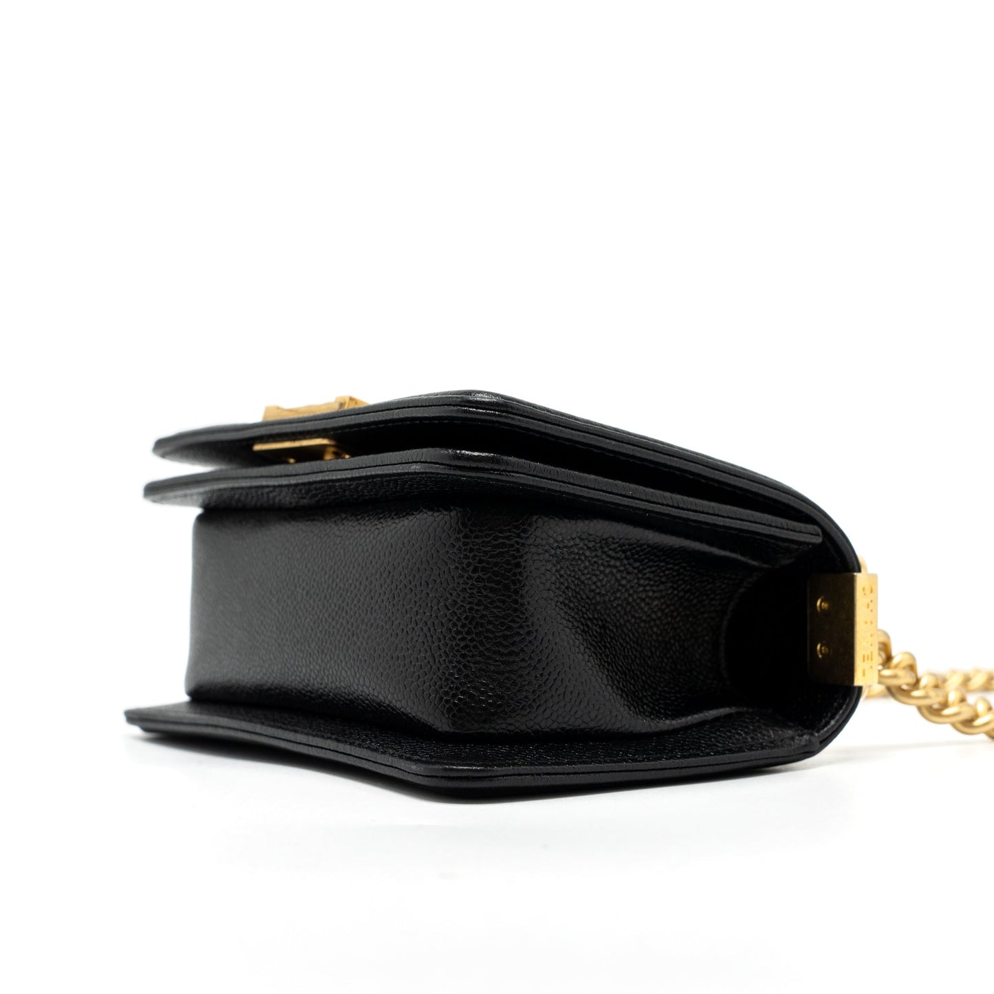 Chanel Super Mini Boy Bag Caviar Black Brushed  (Microchip)
