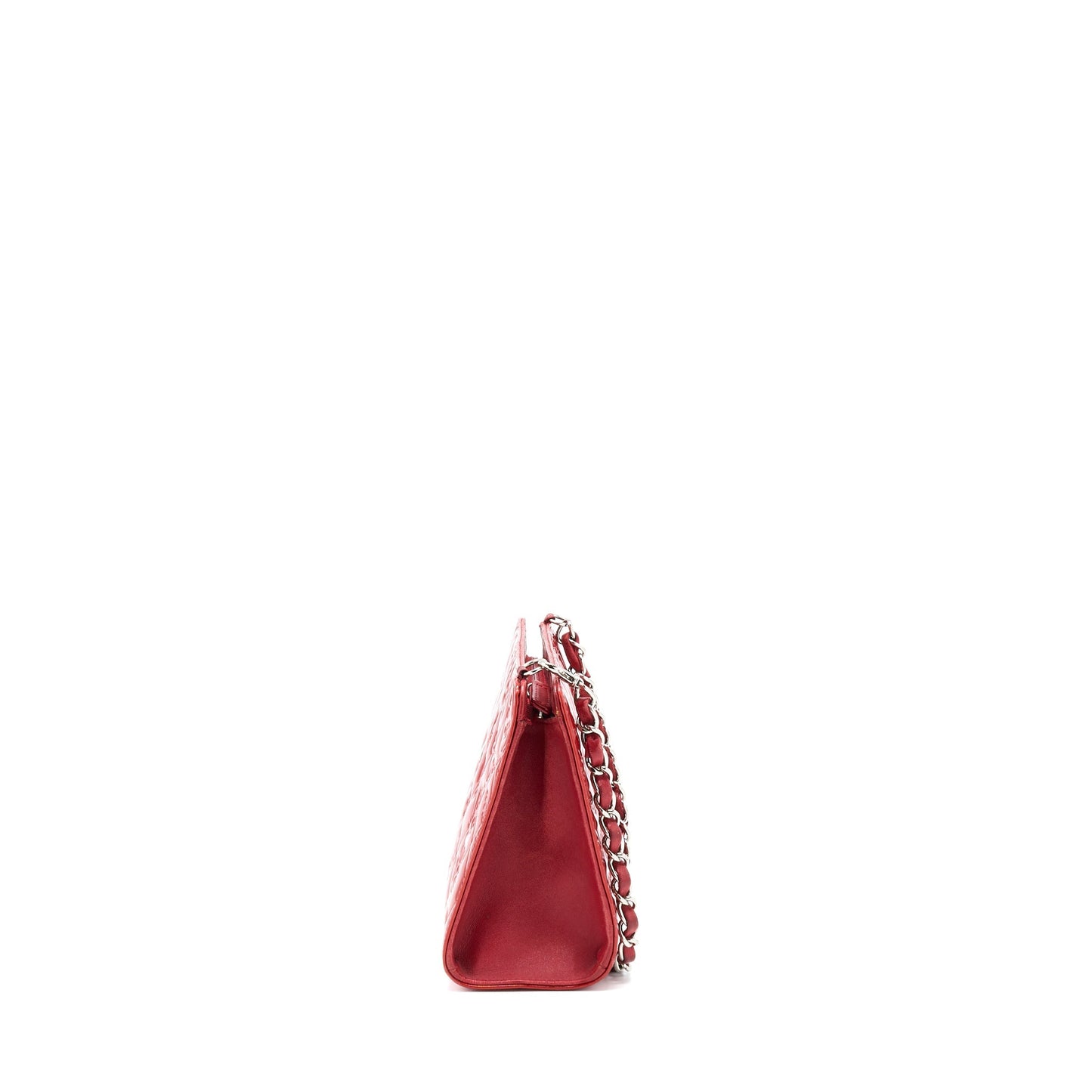 Chanel  Leather Charm Printed Chain Shoulder Bag Red