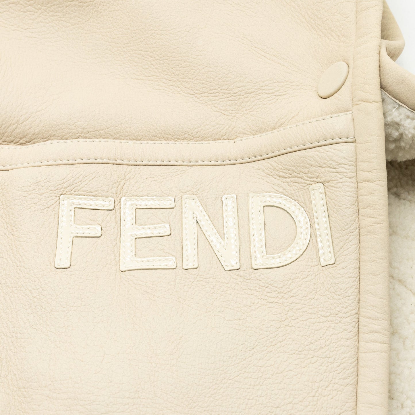 FENDI Size Rainbow Tortora Coat Dyed Lamb Fur Beige/Multicolour