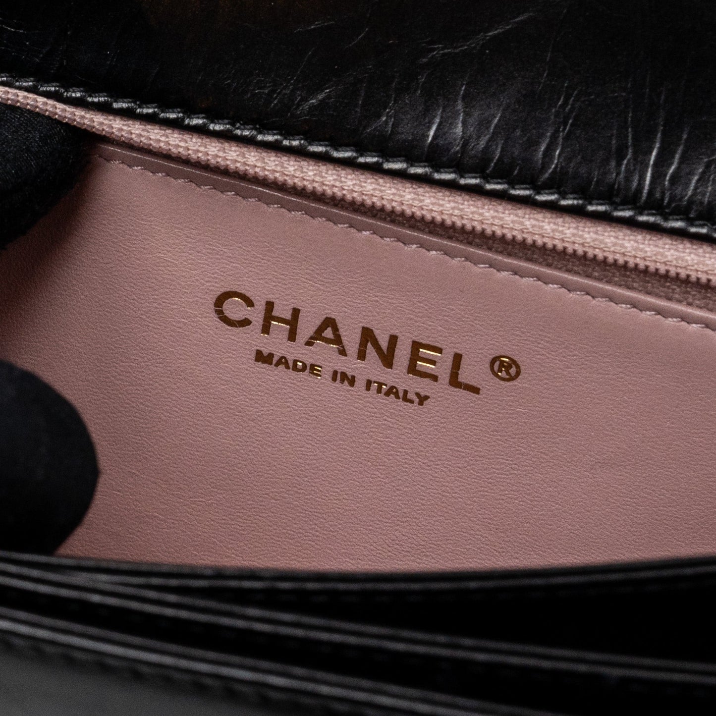 Chanel Flap Bag with chains handle calfskin black